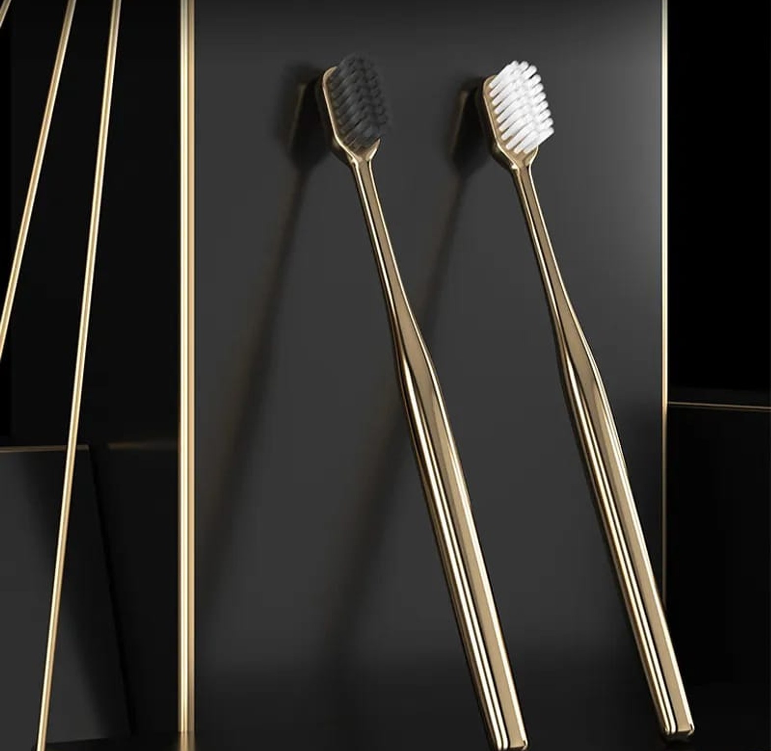 High-end golden bamboo charcoal toothbrush image