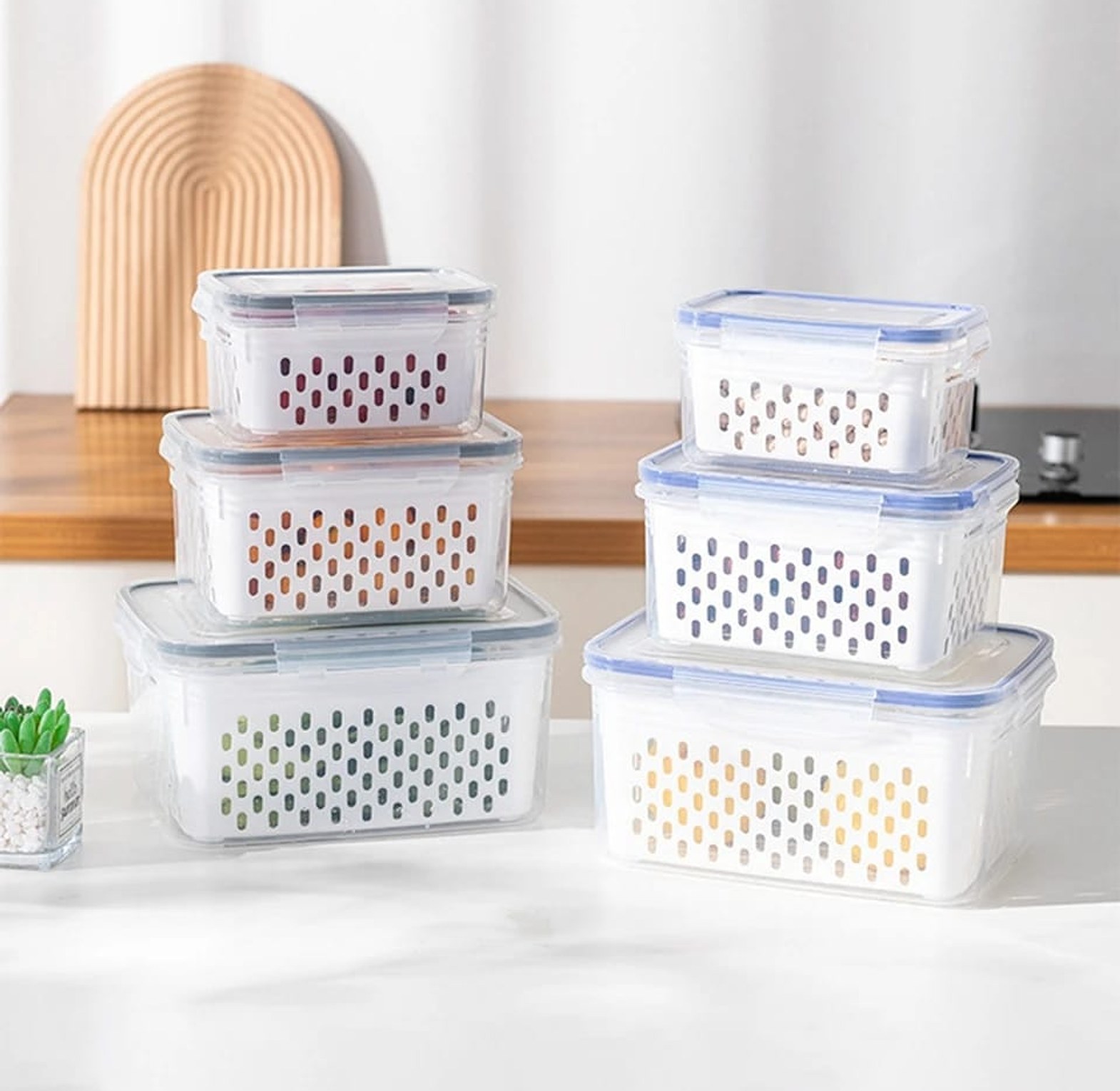 3pc  Fruit And Vegetable Refrigerator Storage Container image