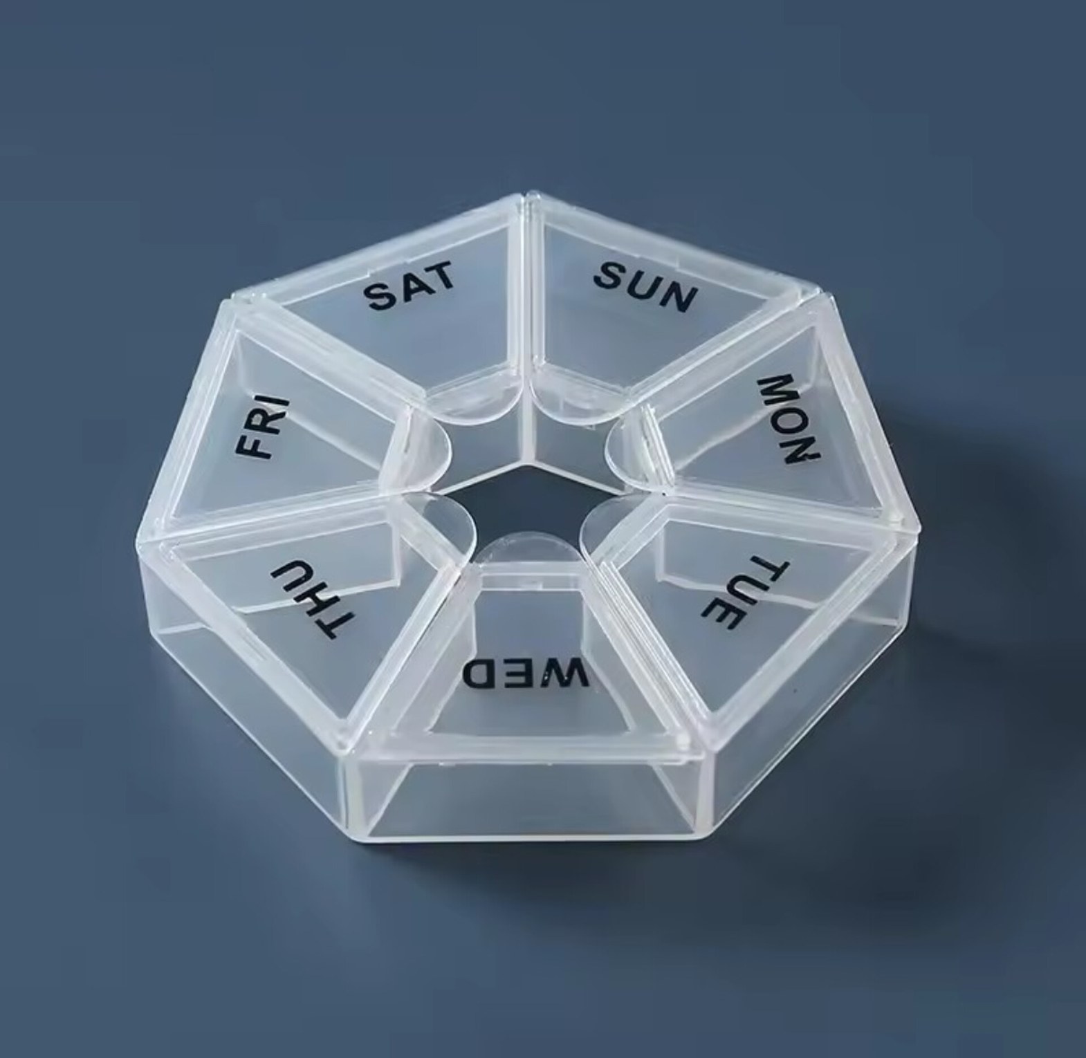 7-Day Weekly Pill Box Organizer and Medication Reminder Case for Supplements & Vitamins - Compact Travel Size image