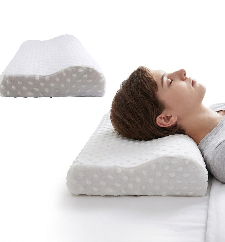 Premium Orthopedic Natural Latex Pillow for Neck Pain Relief - Ergonomic Contoured Sleeping Pillow image
