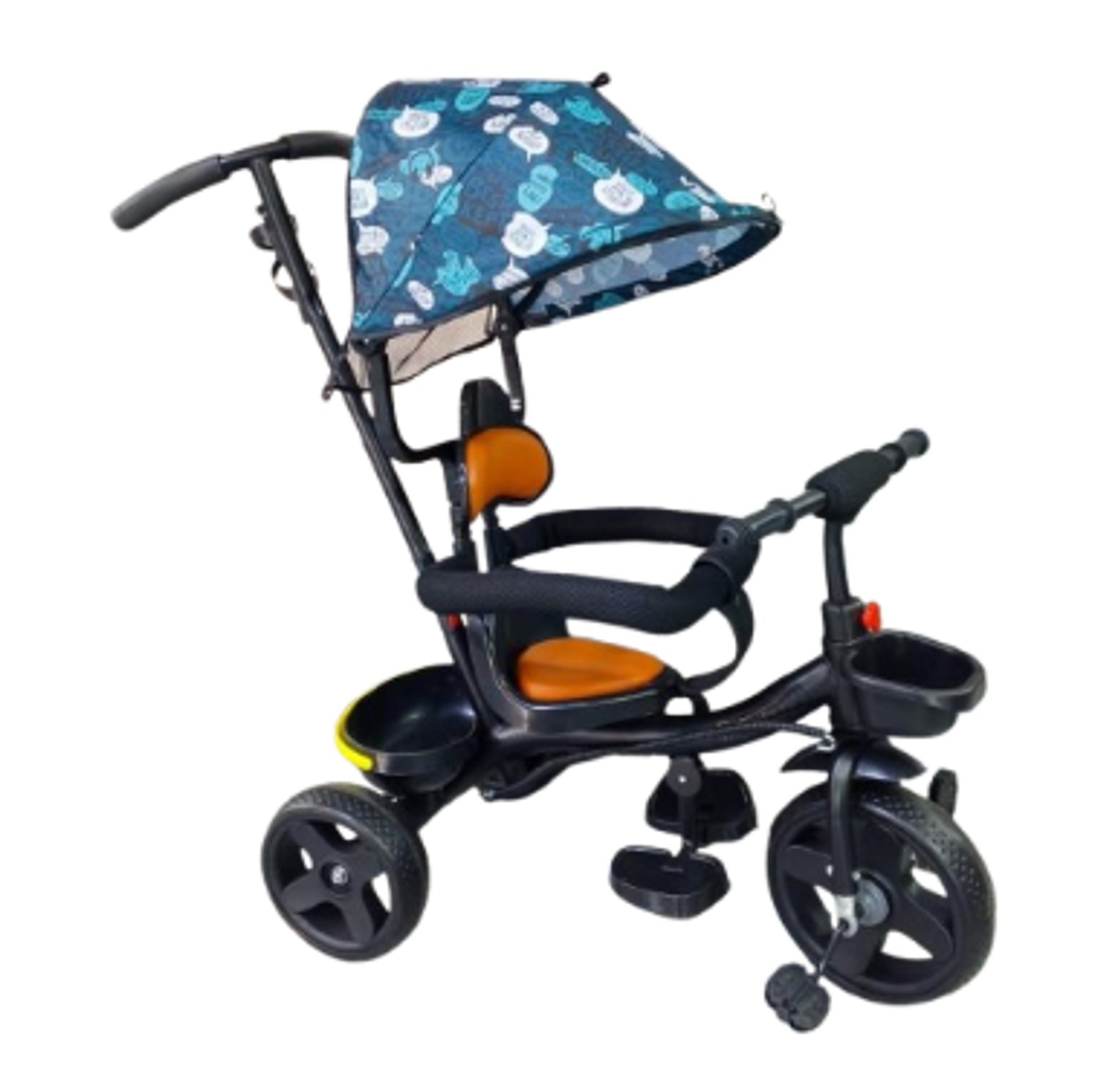 Children's Tricycle with Canopy and Push Handle For Age Between  18 months to 5 years image