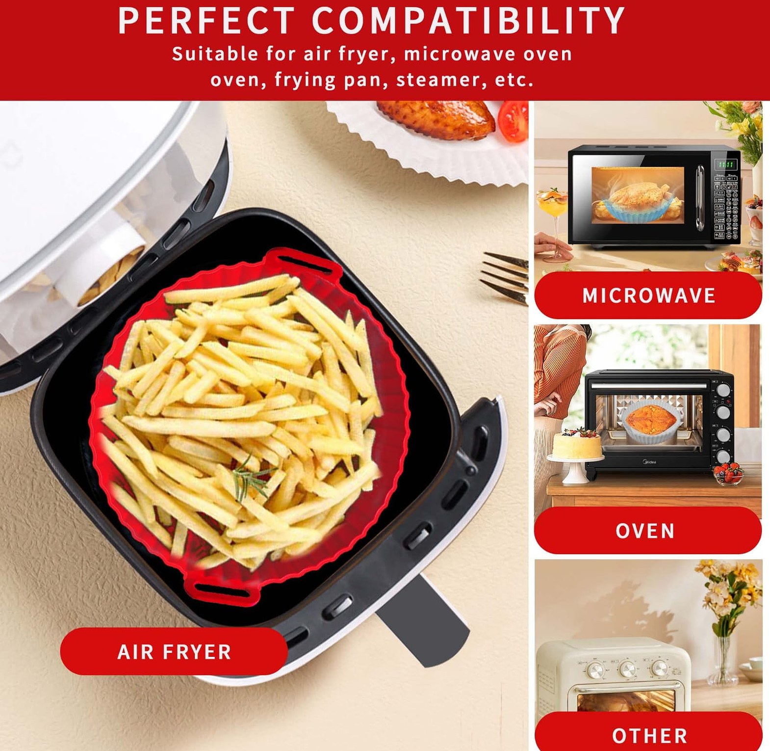 Food Grade Silicone Air Fryer Liner image