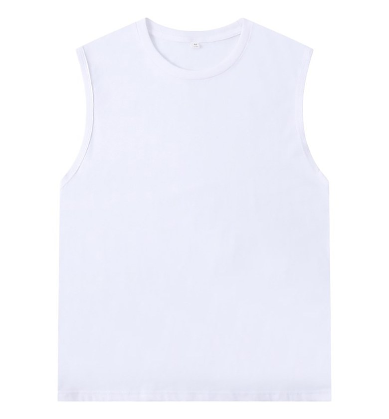 Men's Sleeveless T-Shirt in White and Black image