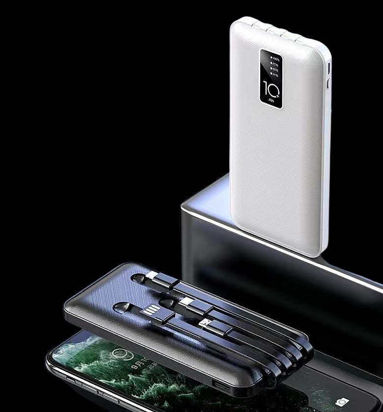 Wireless Charging Power Bank with 4 Inbuilt Cables and High Capacity image