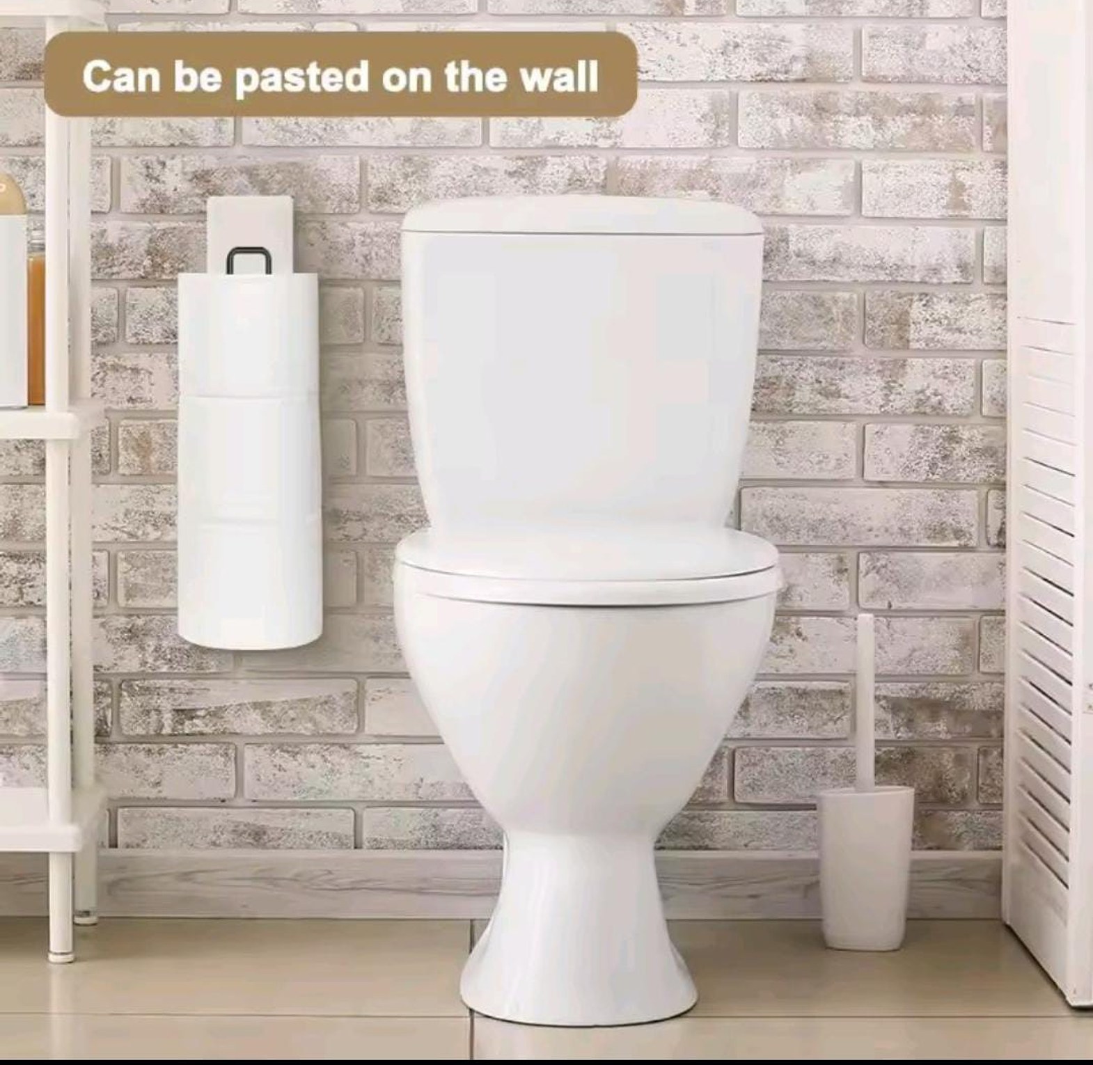 Black Iron Self-Adhesive Toilet Paper Holder image