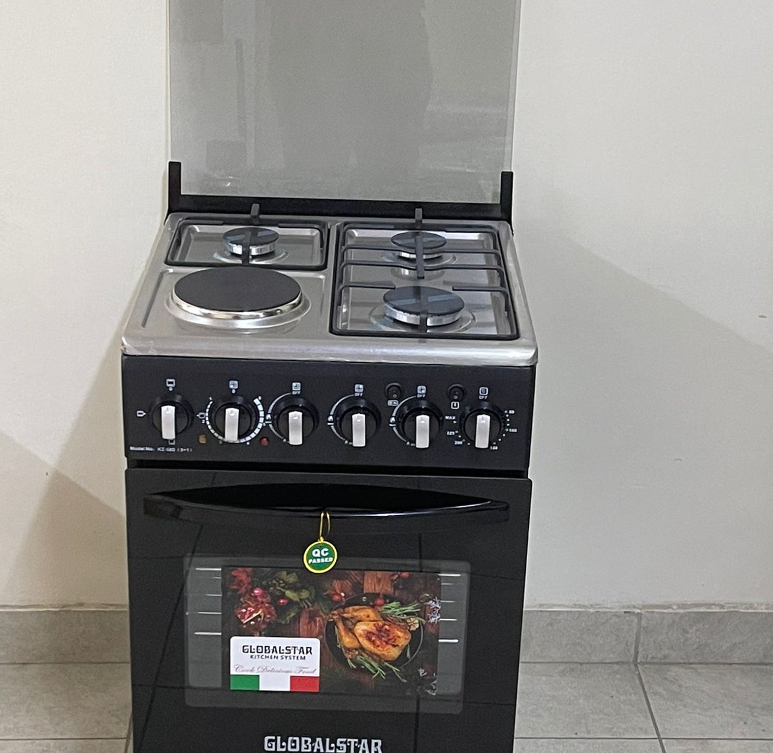 Globalstar Black 50*55 JET 3+1 standing cooker with electric oven image