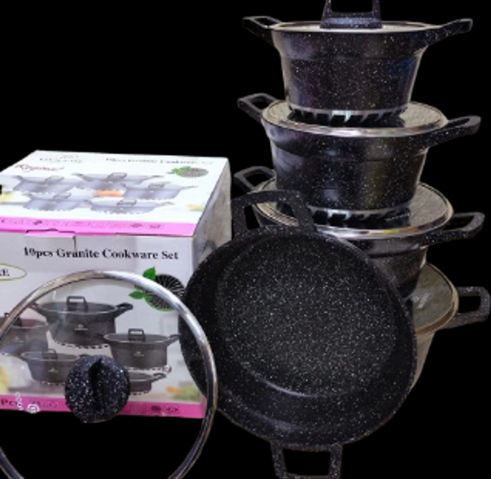 Bosch 10 Pcs Granite Non-Stick Cook Ware Set Pots Sufuria image
