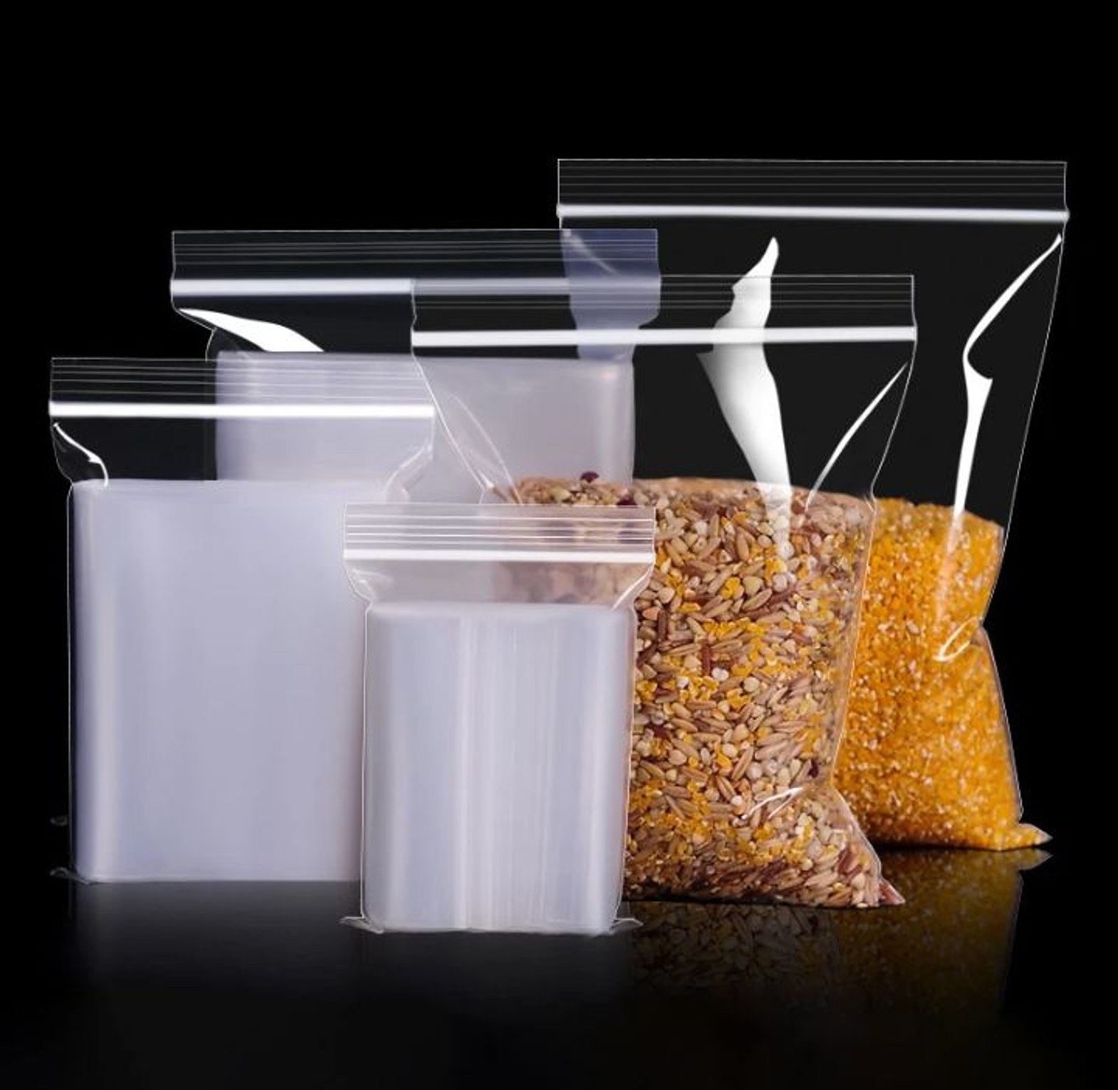 Heavy guage reusable freezer bags ▪️Zip -Locked Seal ▪️Lock poly bags  ▪️type:storage bags ▪️material: polythene ▪️transparent bags ▪️feature:waterproof seal polythene  image