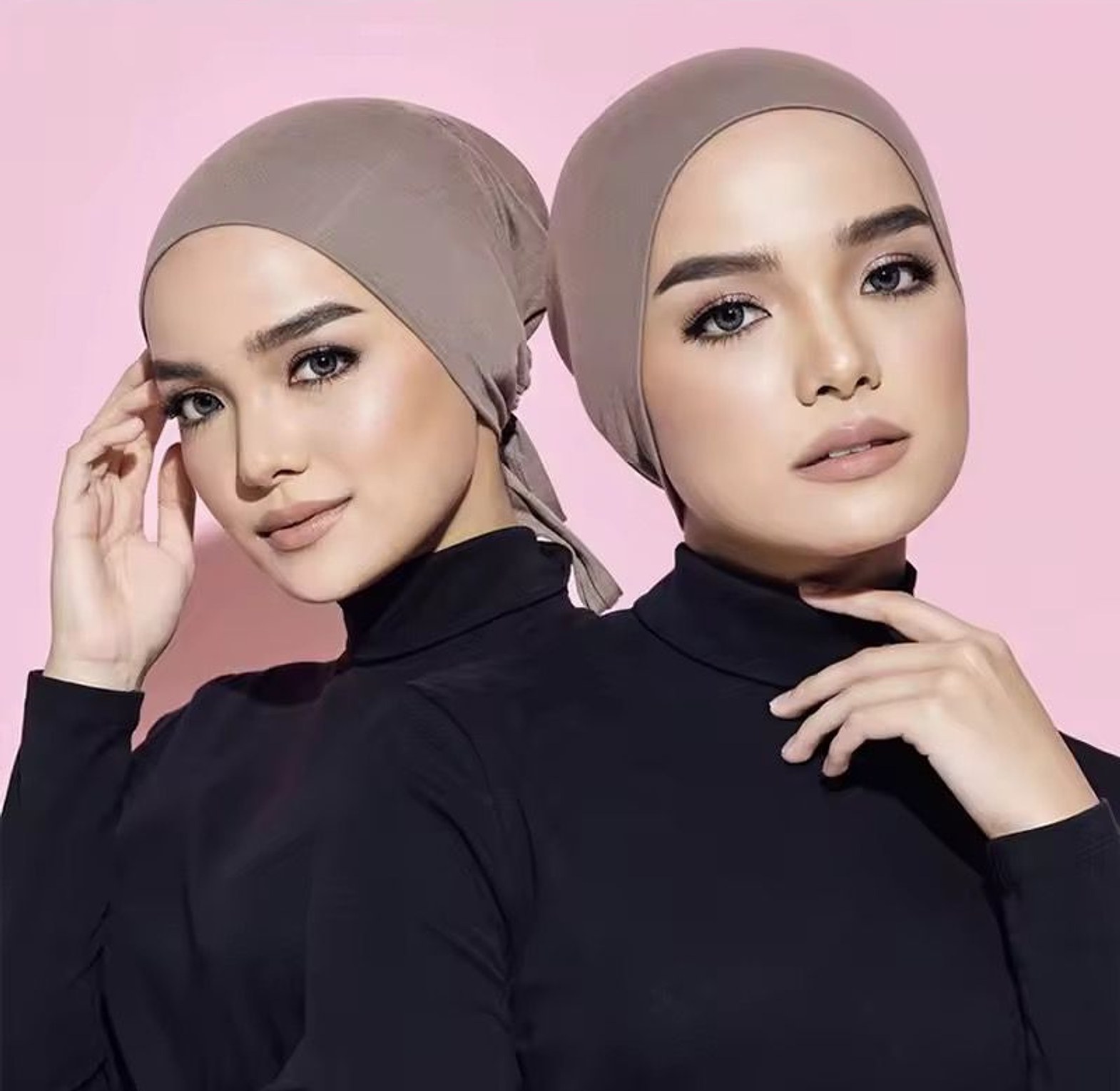 Soft Modal Muslim Turban Hat Inner Hijab Caps image