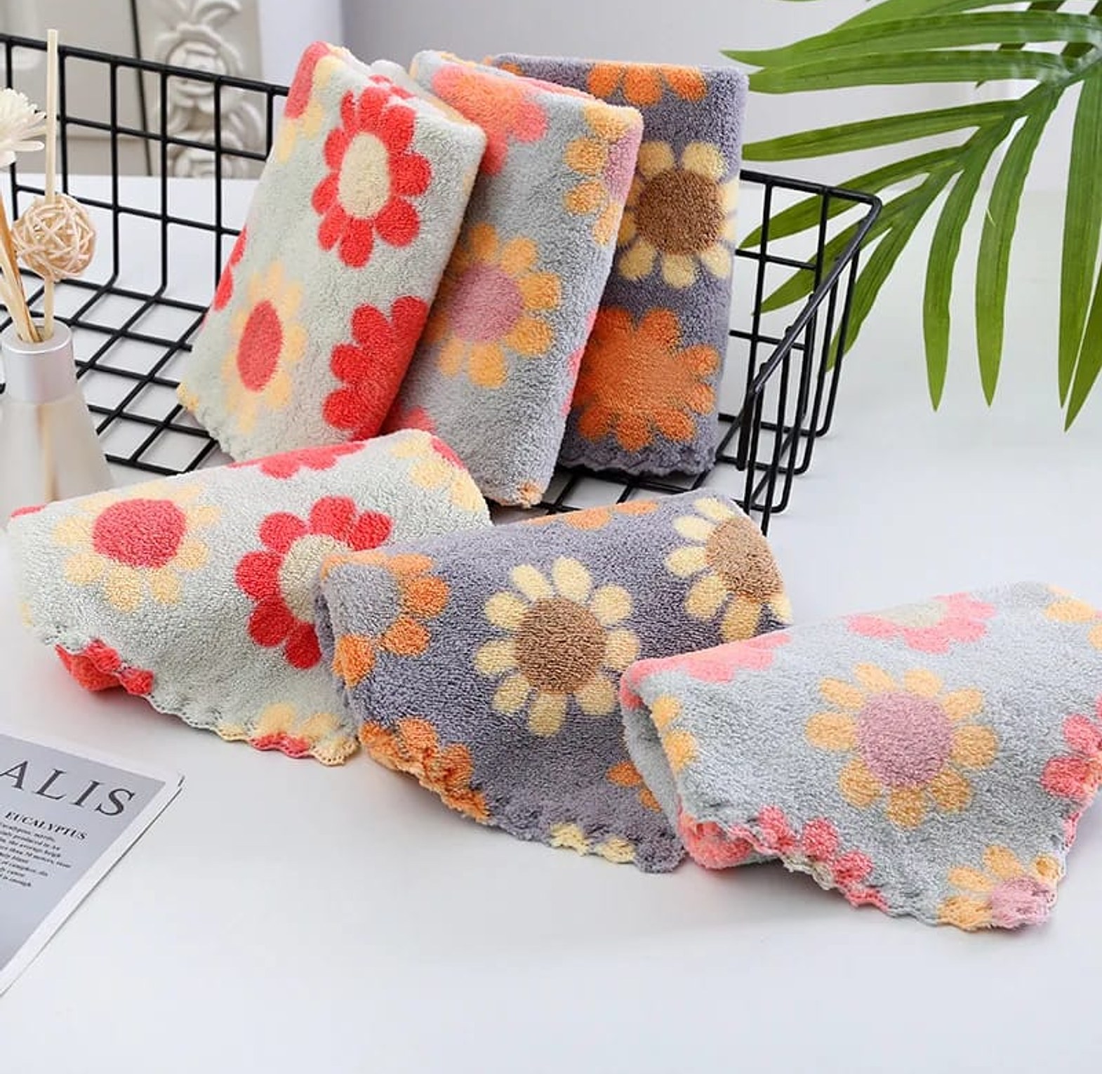 5Pcs 30X30CM Kitchen Cleaning Cloths Soft Absorbent Dishcloth  image