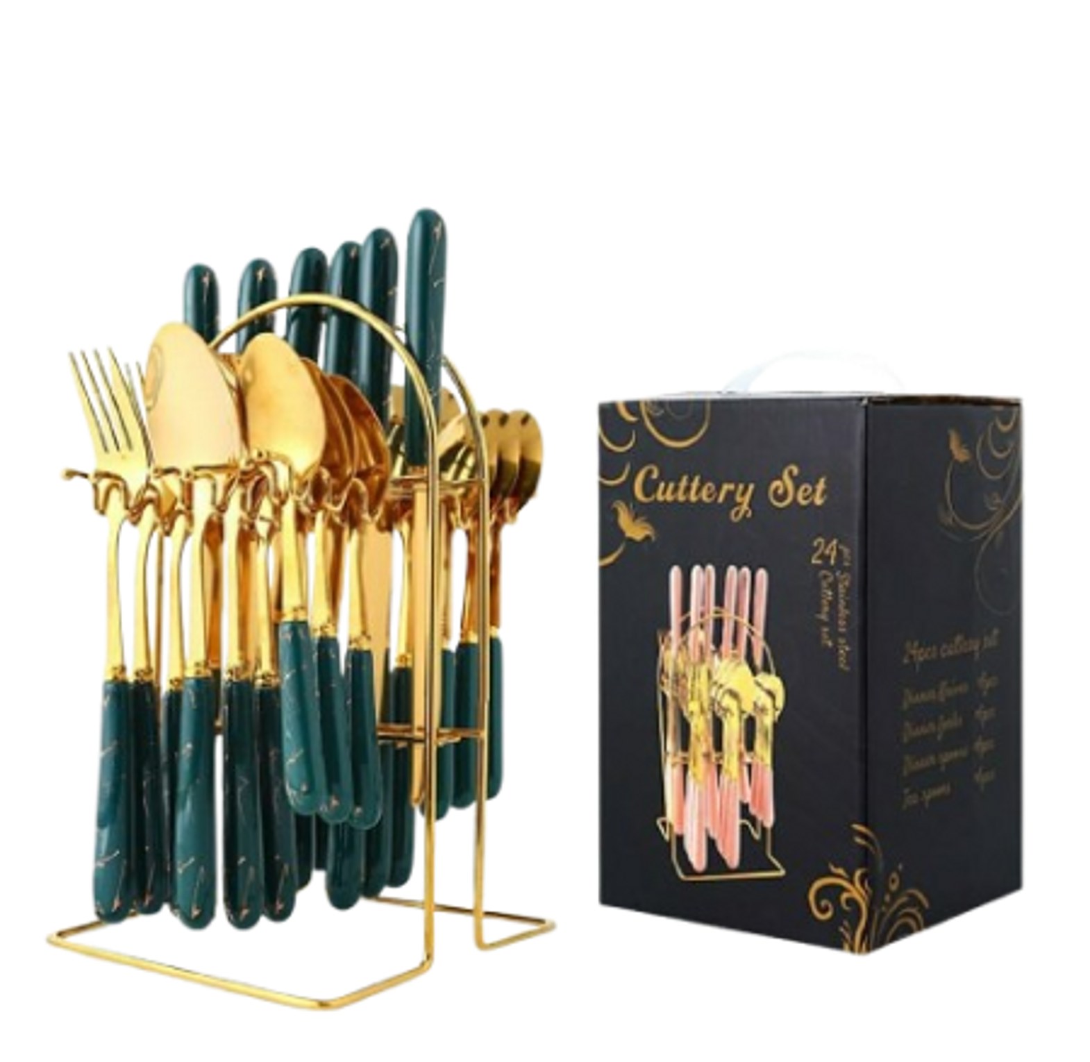 24 Pc Cutlery Spoon Gold  image