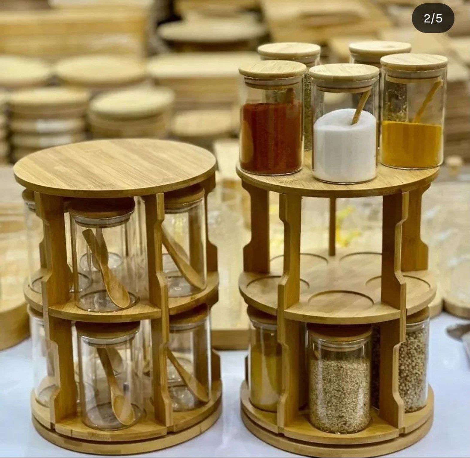 Rotating Spice Bamboo Tabletop Rack image