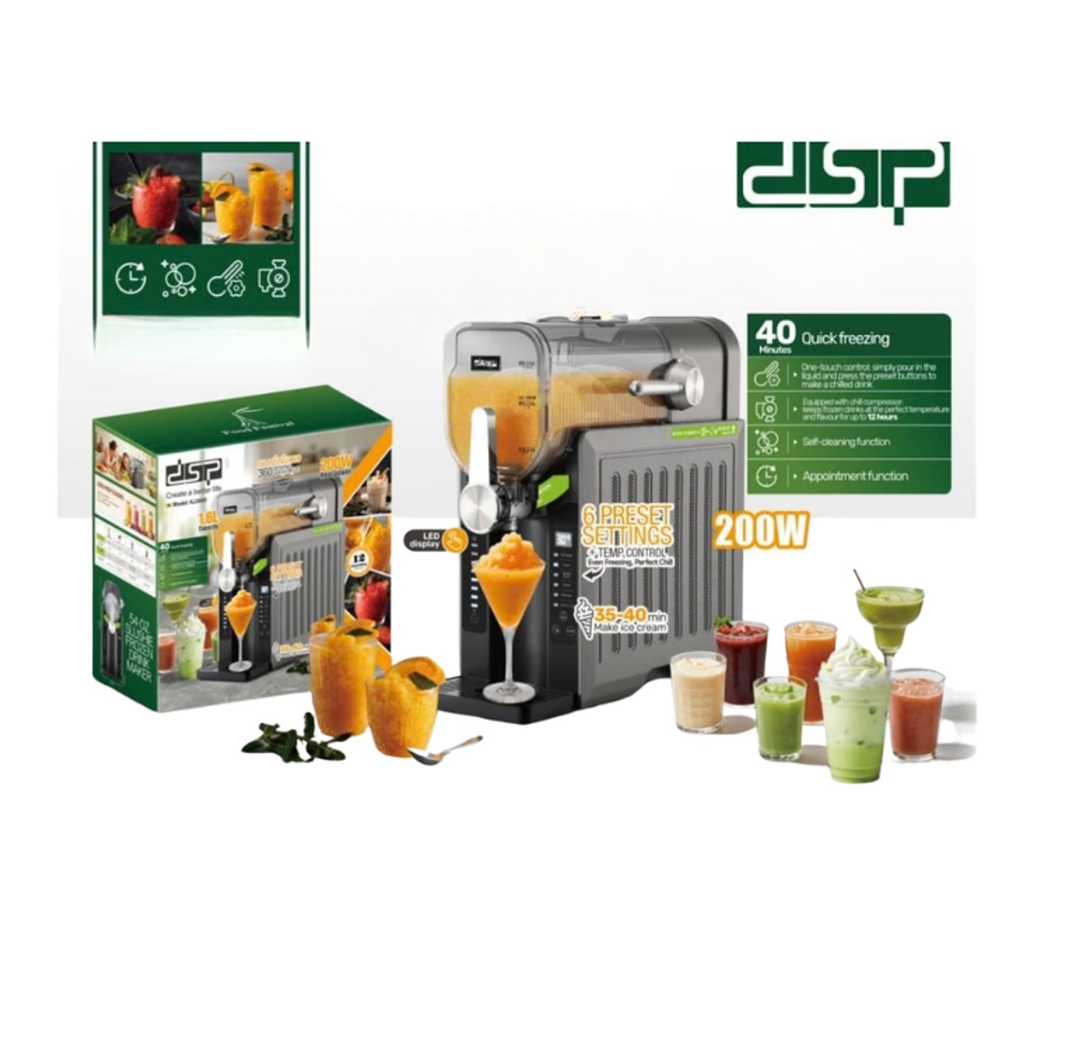 DSP Professional Slushie and Frozen Drink Maker with Quick-Freeze Technology image