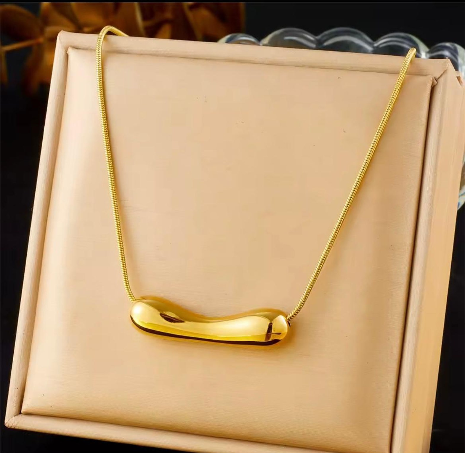 Aurelia Polished Gold Beam Necklace image