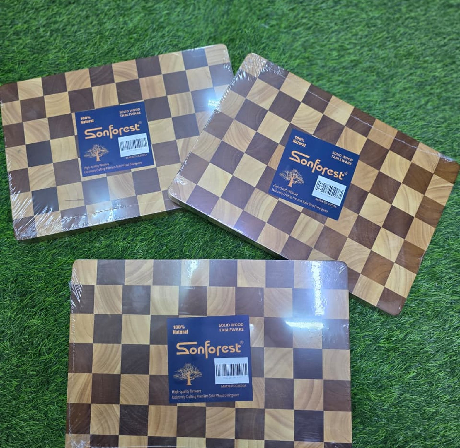 Premium Thickened Acacia Wood Checkerboard Cutting and Serving Board image