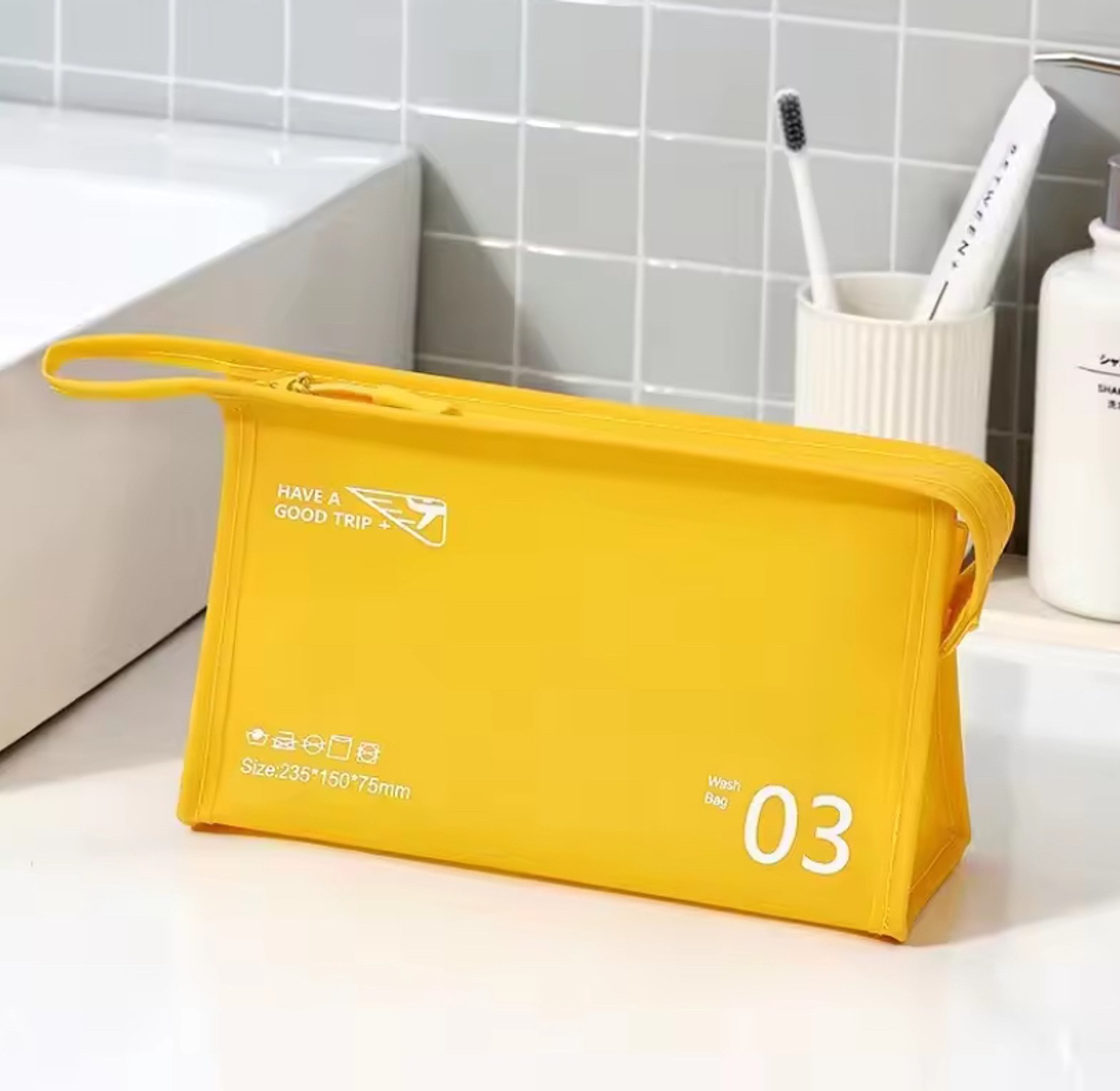 Colored waterproof jelly cosmetic bag  image