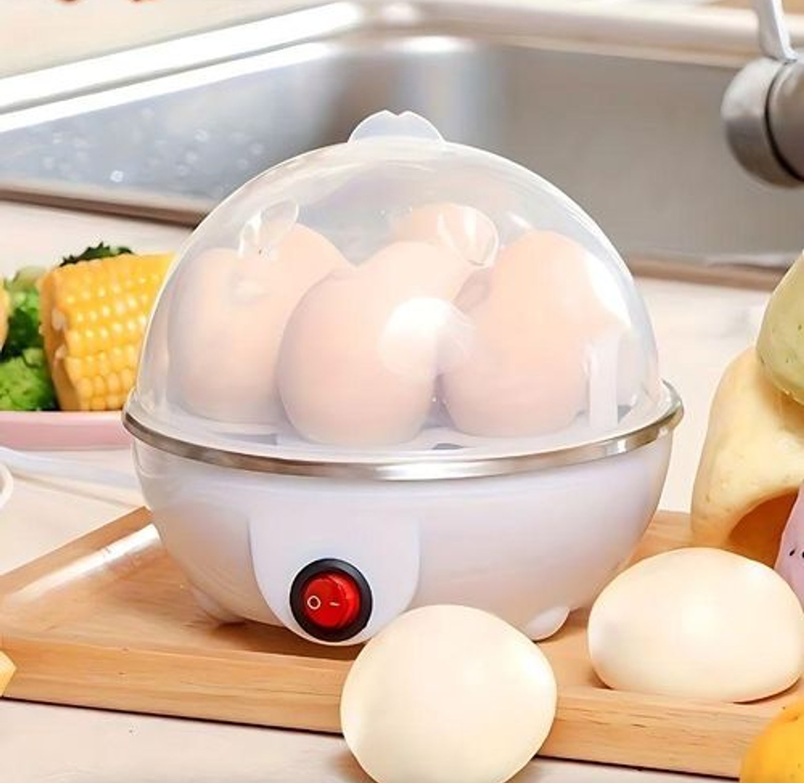 Egg Boiler 7Eggs Electric Egg Steamer And Poacher image