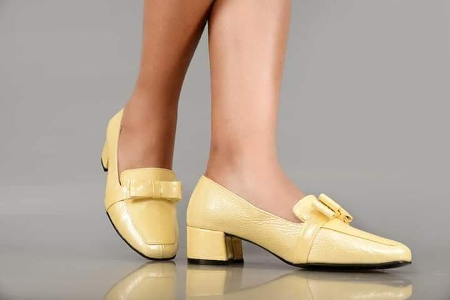 Premium Turkish Pure Leather Bold Yellow Shoes image