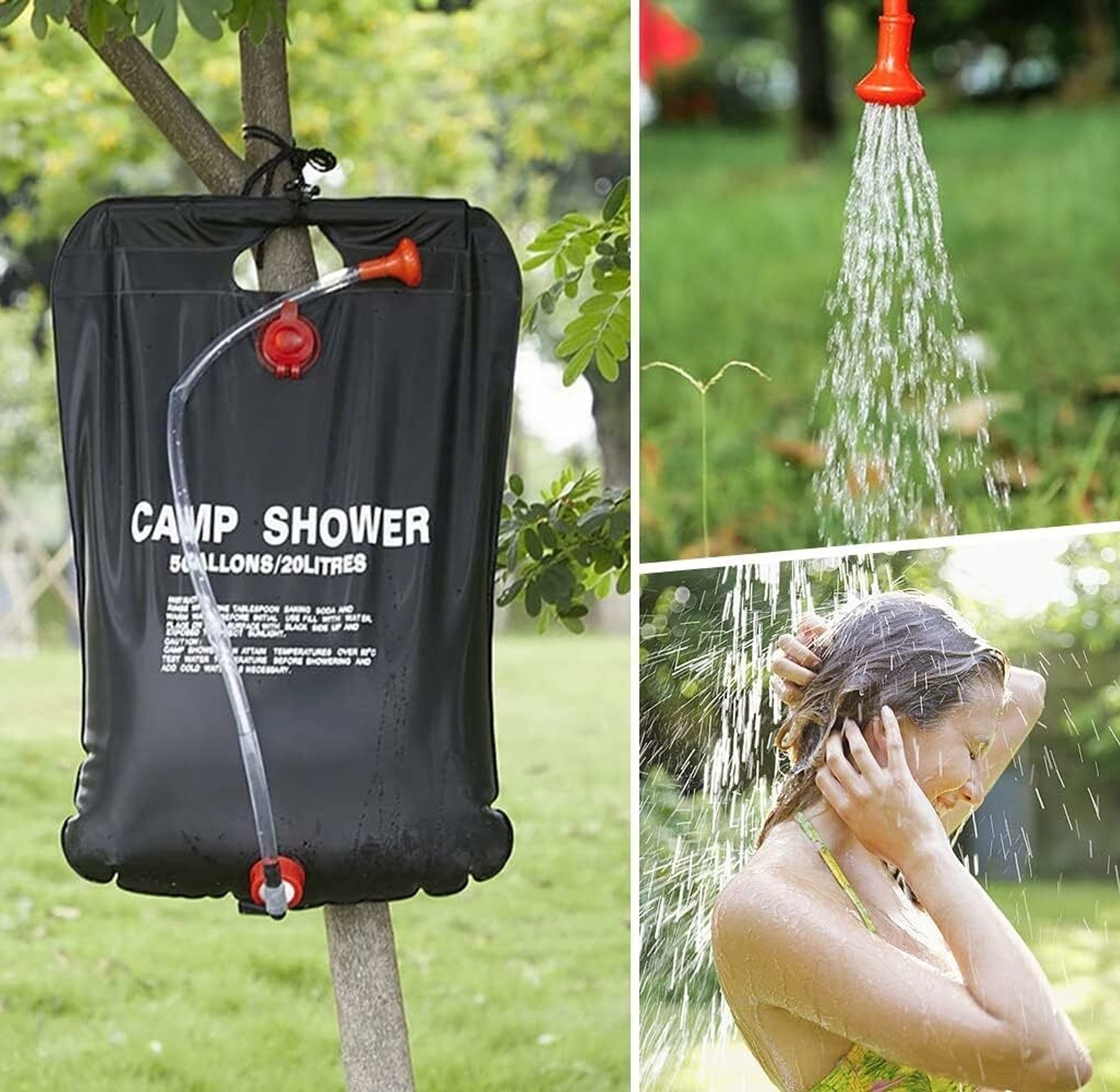 Hot Selling 20LTR PVC Solar Hot Water Shower Bag 20ltrs Portable Thickened Foldable Bath Bag Large Capacity Water Storage Shower Tool Outdoor Sport Travel Picnic Camping image