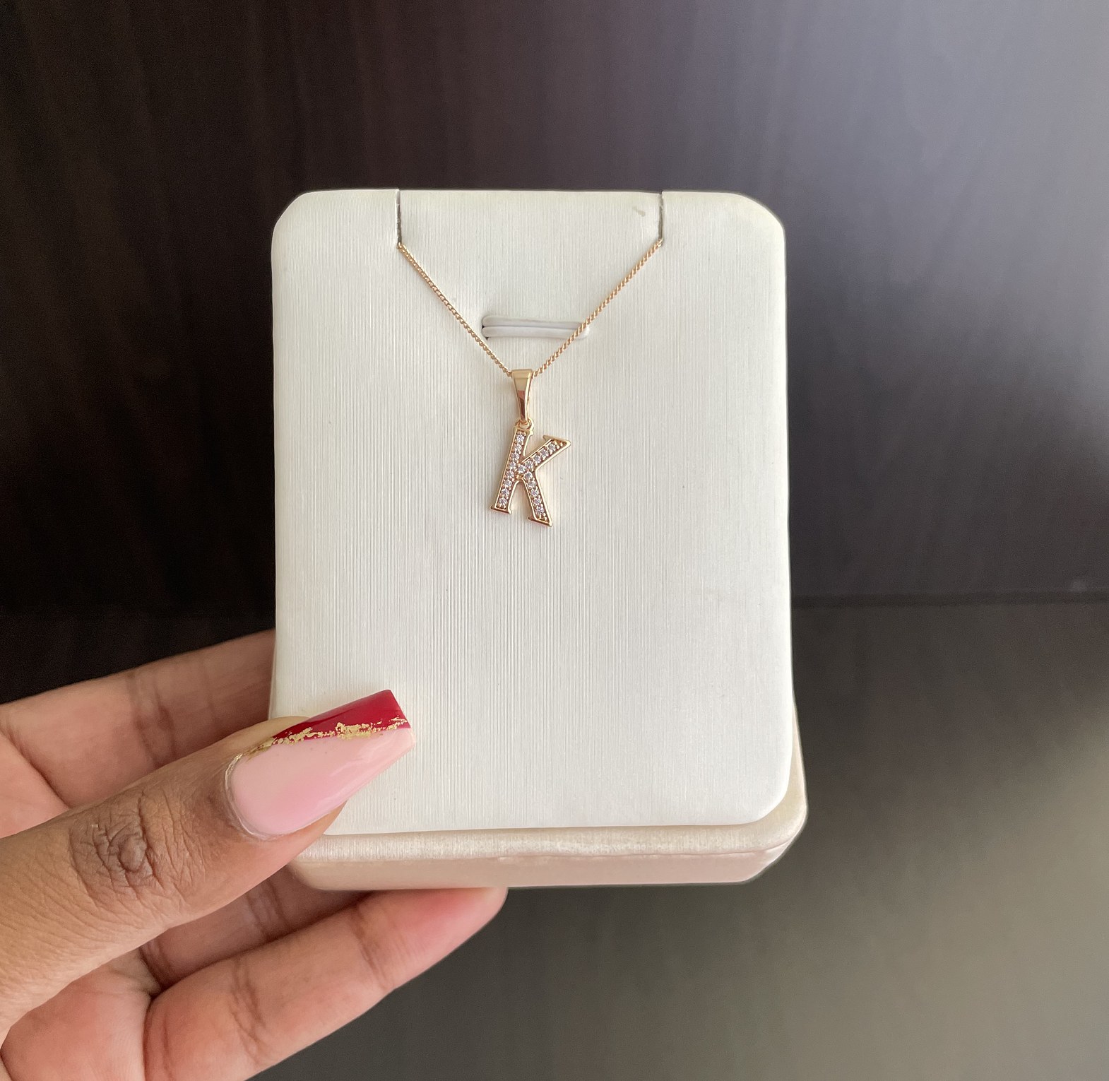 Initial Necklace - K image