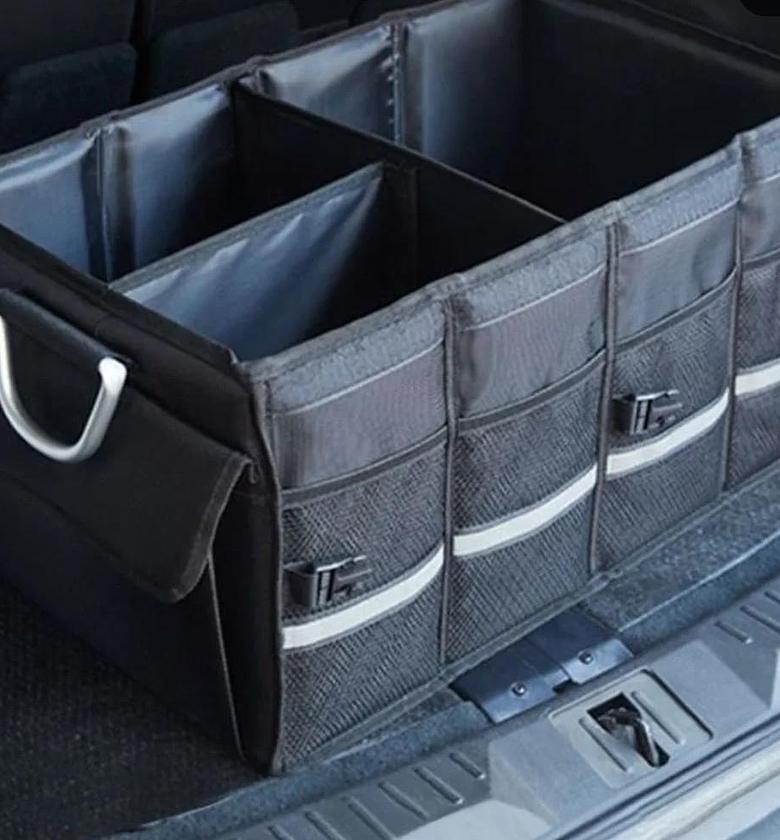 Foldable car trunk/boot organizer with lid,partitions and sturdy handles image