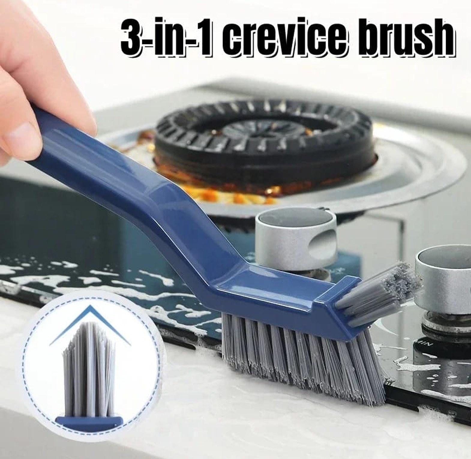 Three-in-one Plastic Bathroom Floor Brush image