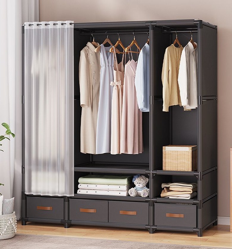 Elegant Heavy-Duty Metallic Wardrobe image
