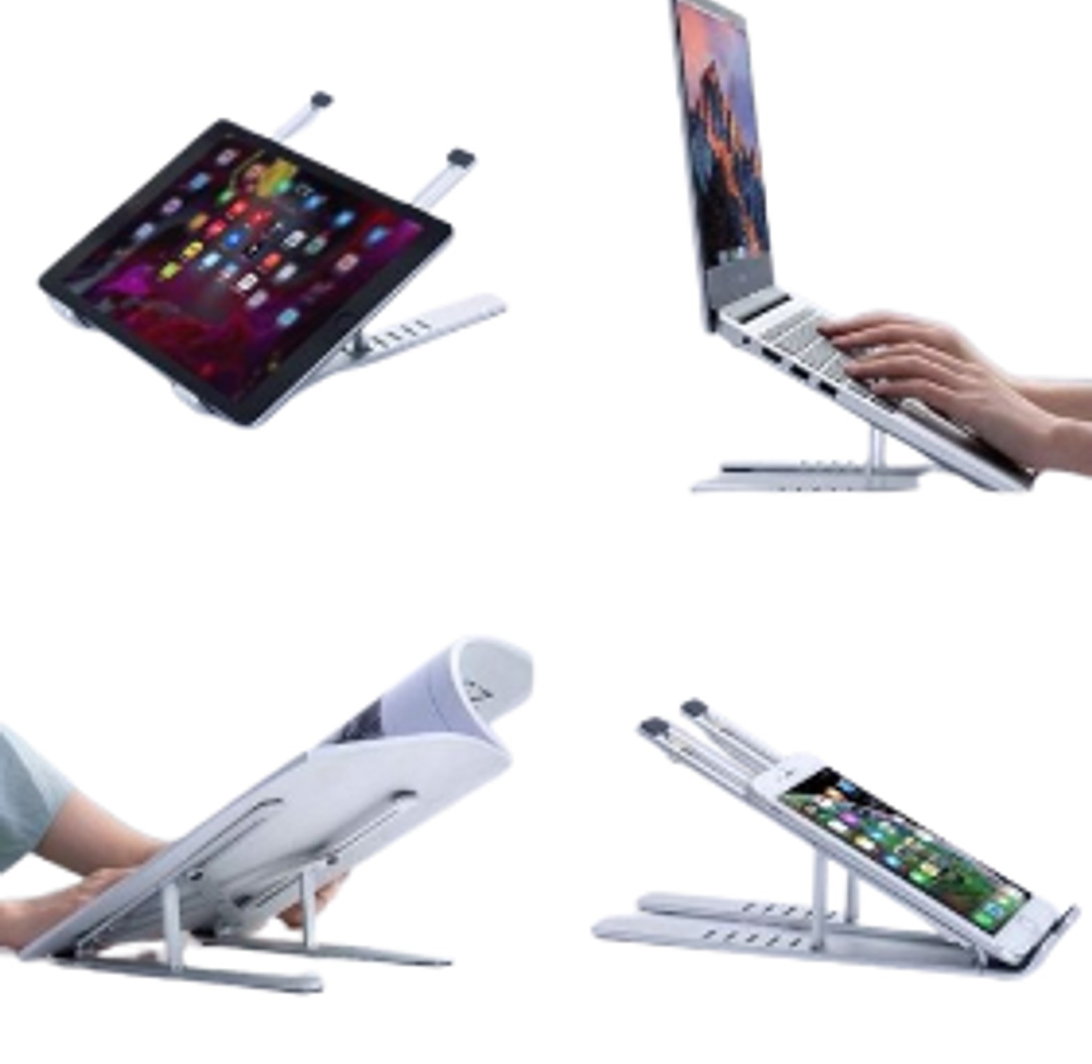 Laptop Stand. Metallic Creative foldable adjustable laptop stand bracket image
