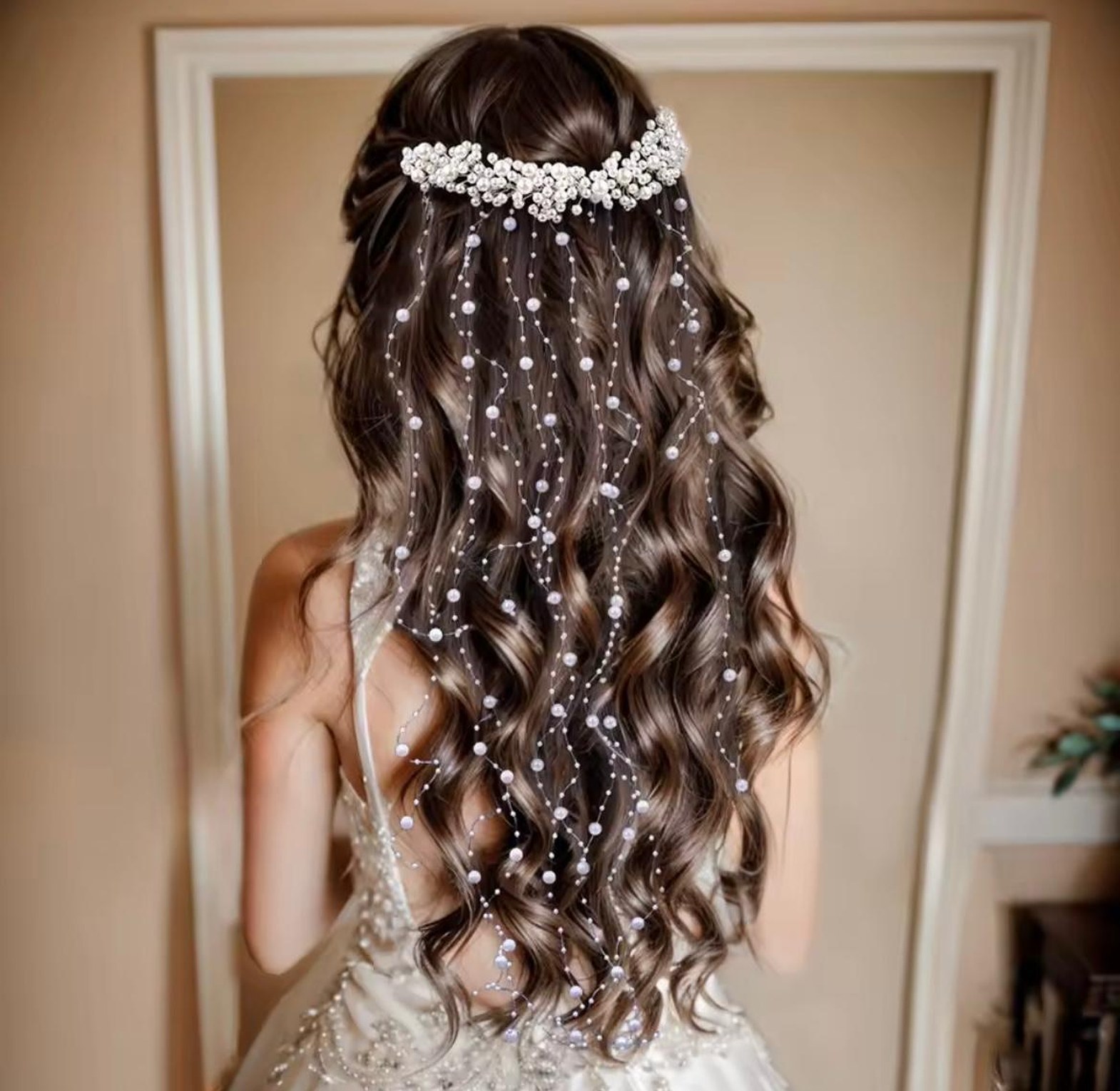 Celestial Cascade Pearl Headpiece image