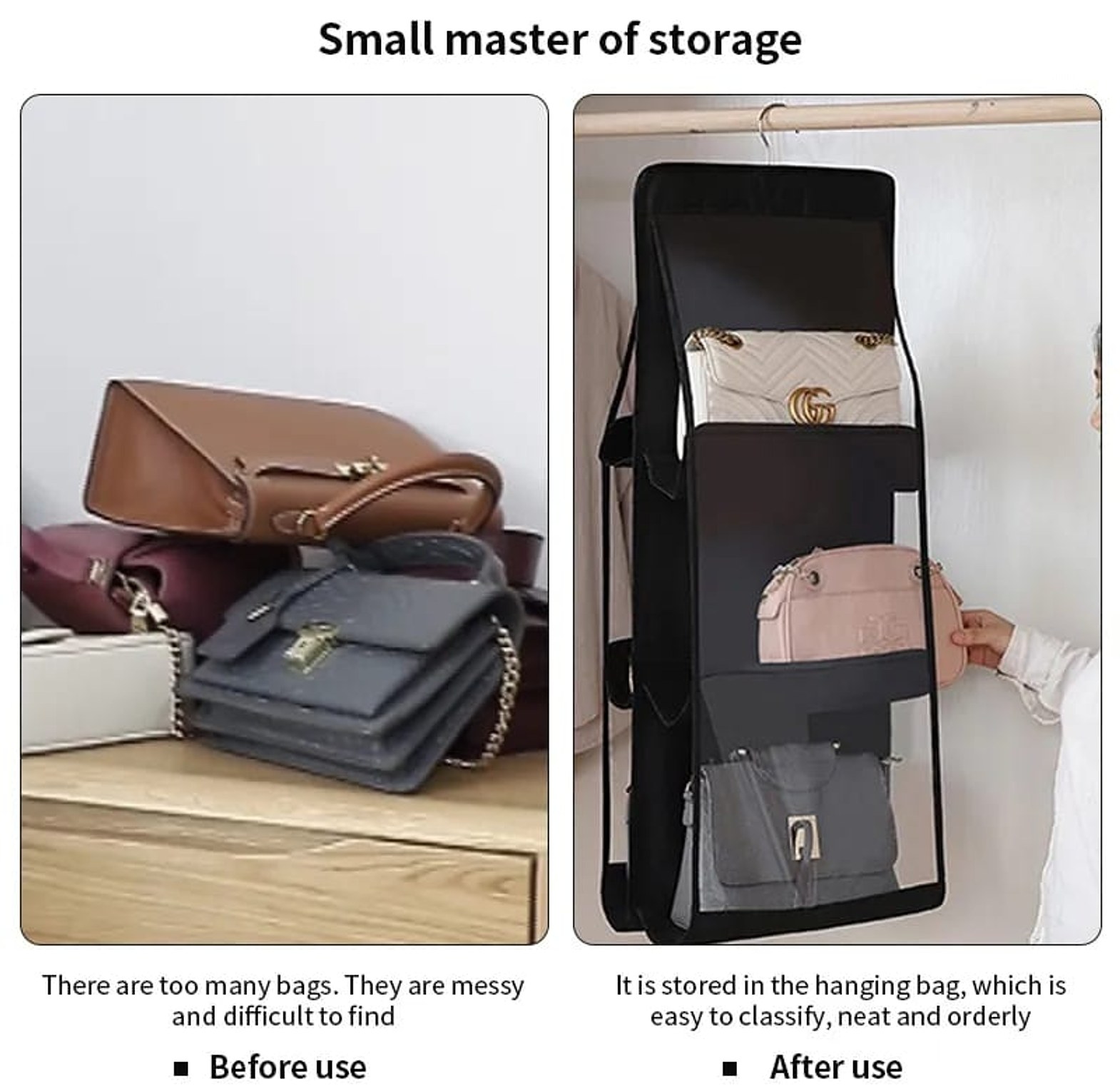 6-Slot Hanging Handbag & Purse Organizer image