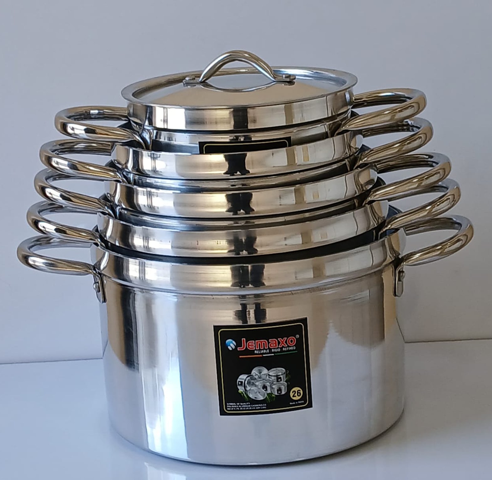 10PCS JEMXO STAINLESS STEEL COOKWARE SET image
