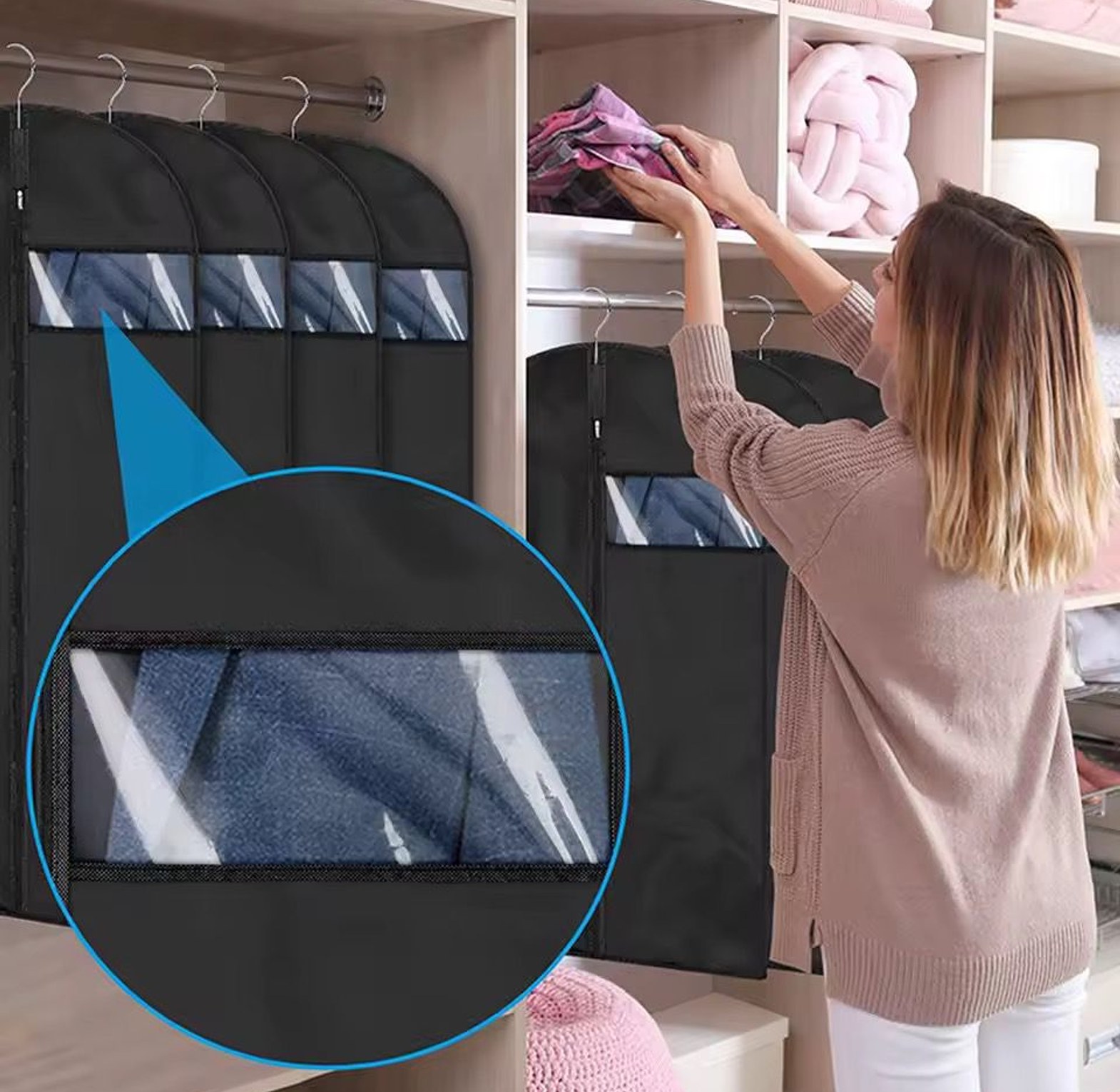 Dustproof Suit Cover Garment Bag for Closet Storage & Travel - Black Clothes Protector Case - Nairobi, Kenya image