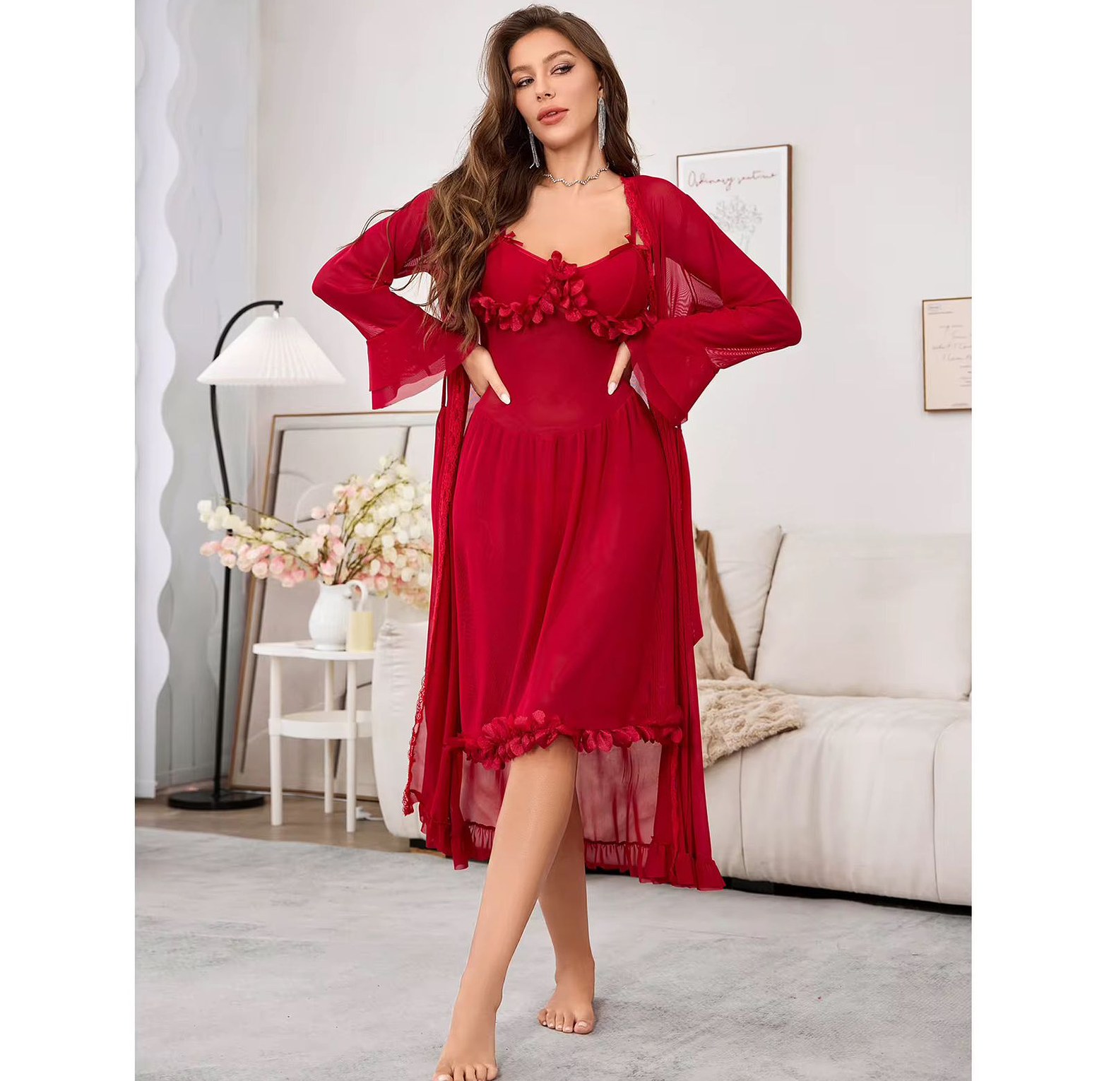 3891 Loungewear Dress With Matching Coverup image