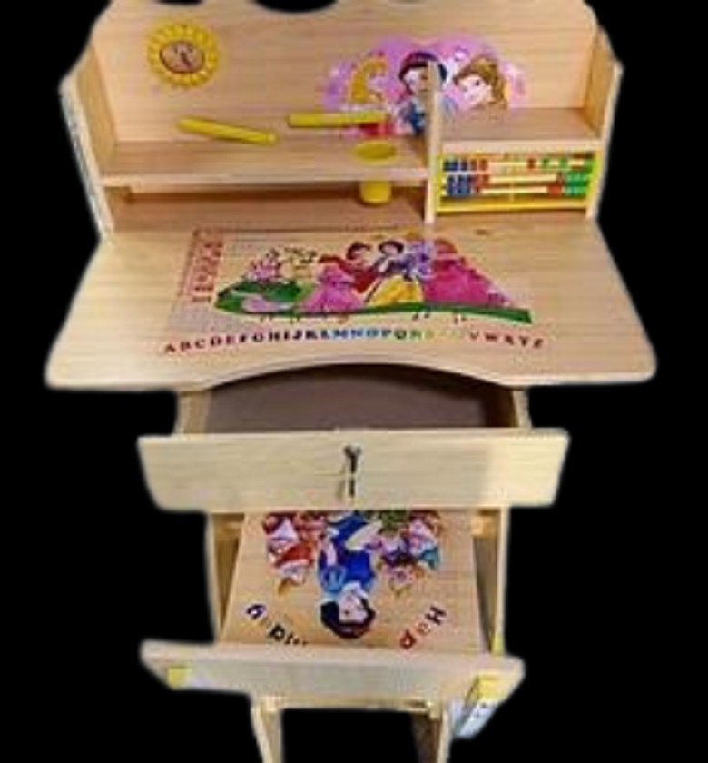 Wooden Kids Study Desk and Chair Set image