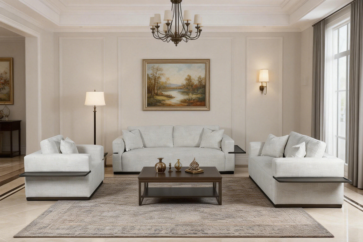 ASCOT 7 Seater Fabric Sofa (3+2+1+1) image 1