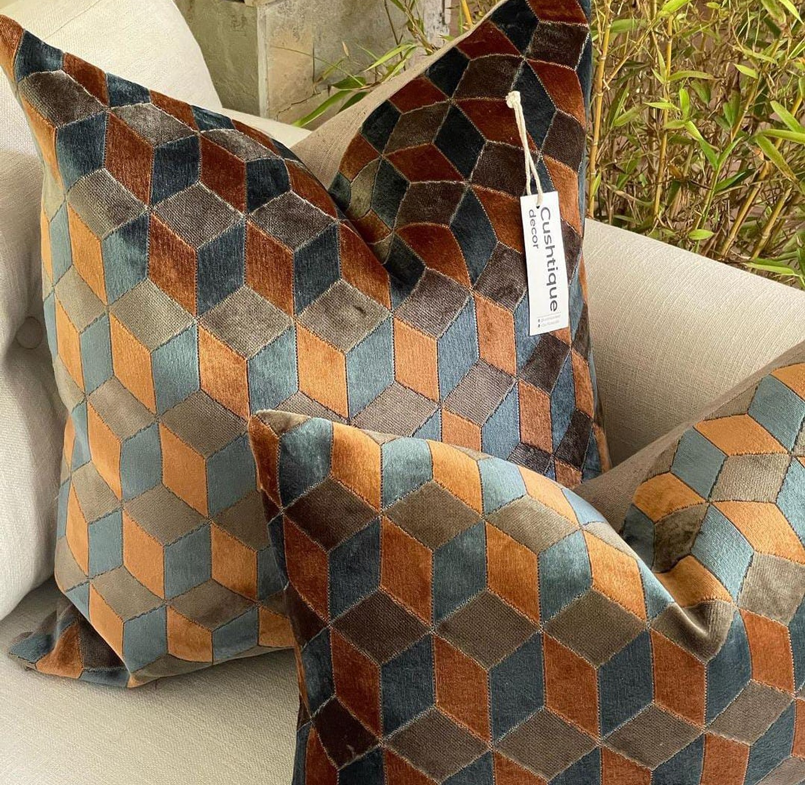 RUST GEO CUSHION image