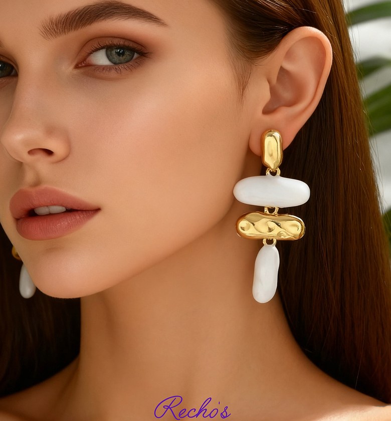 Statement colored drop earrings  image