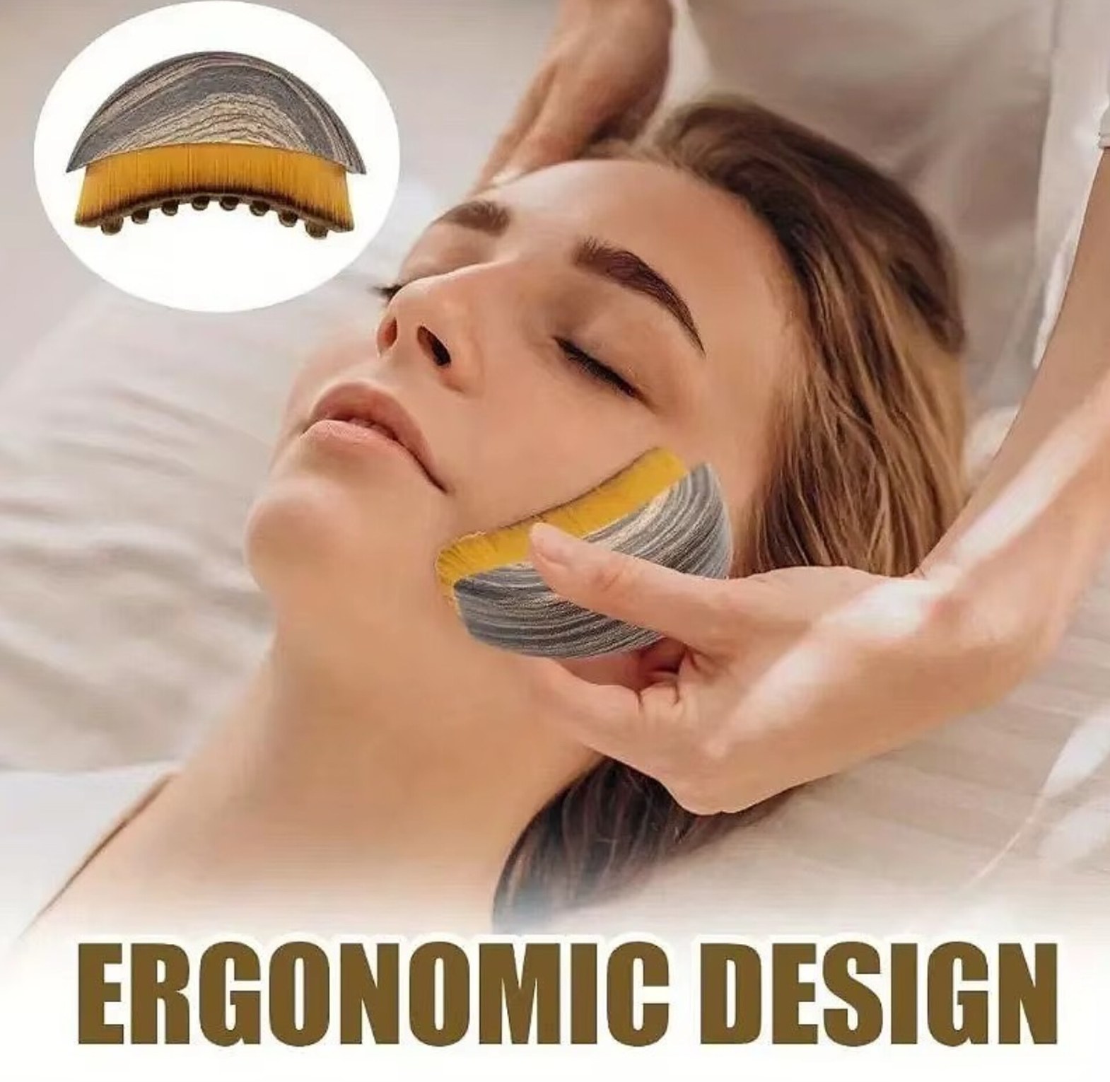 Lymphatic Drainage Face Contour Brush, Sculpting Facial Massager for Puffy Skin image
