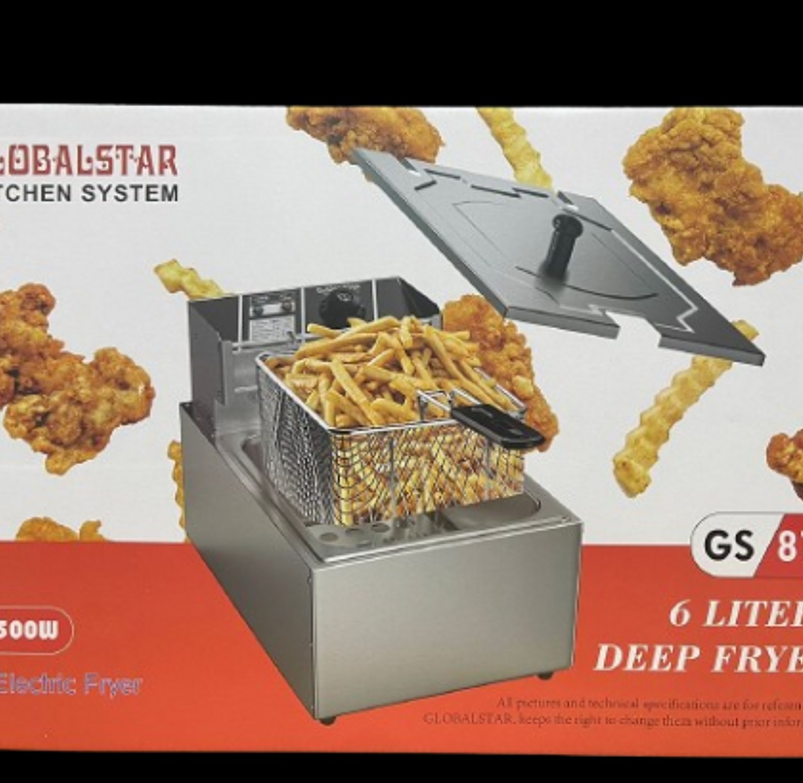Deep Fryer. Globalstar 6LSingle Deep Fryer Perfect Kitchen Appliance For Anyone Who Loves To Cook And Fry Food. It Has A Large 6L Capacity Which Allows You To Fry A Large Amount Of Food At Once image