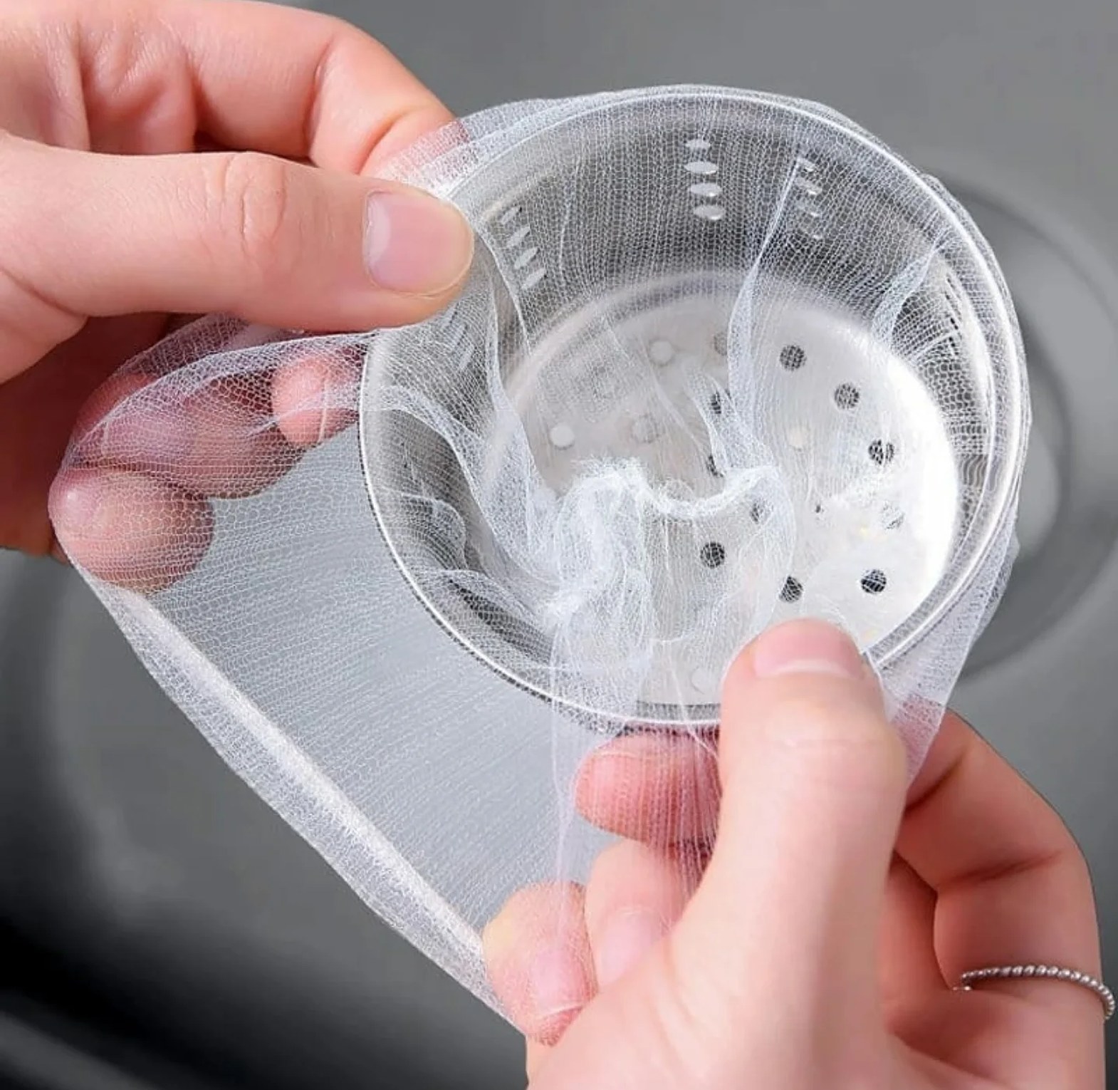 100-Piece Set Disposable Fine Mesh Sink Strainer Trash Bags image