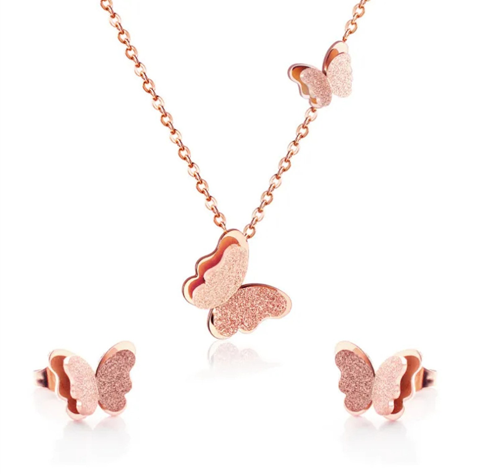 Stainless steel butterfly jewelry set image