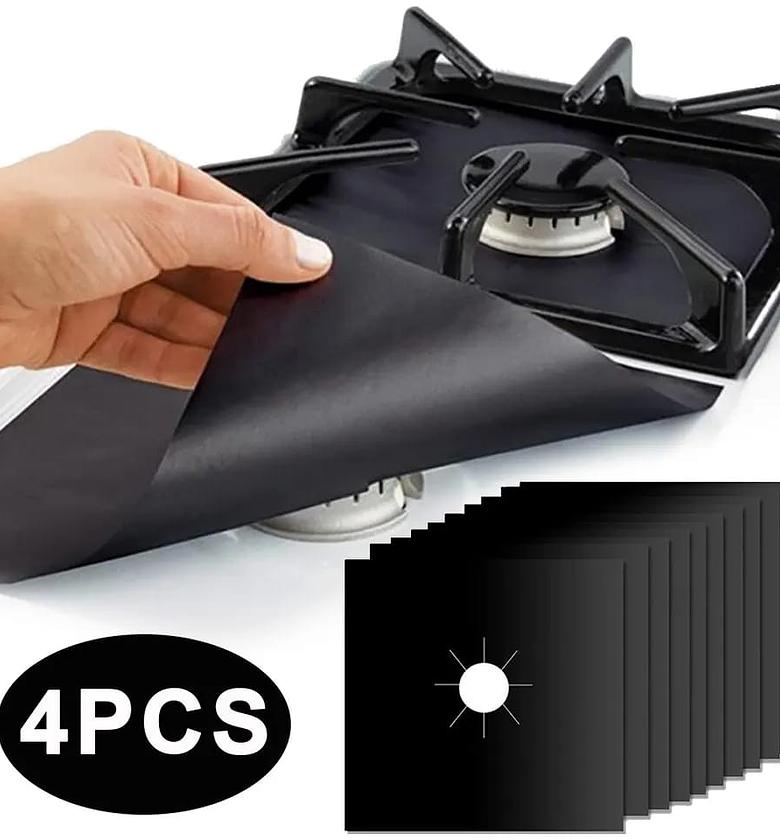 4 Piece Cooker Top Cover Mats Set Burner Protector Mat image