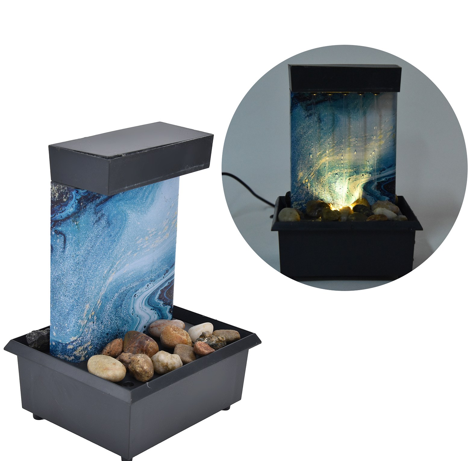 Modern Calming Tabletop Water Fountain for Home Office Decor image