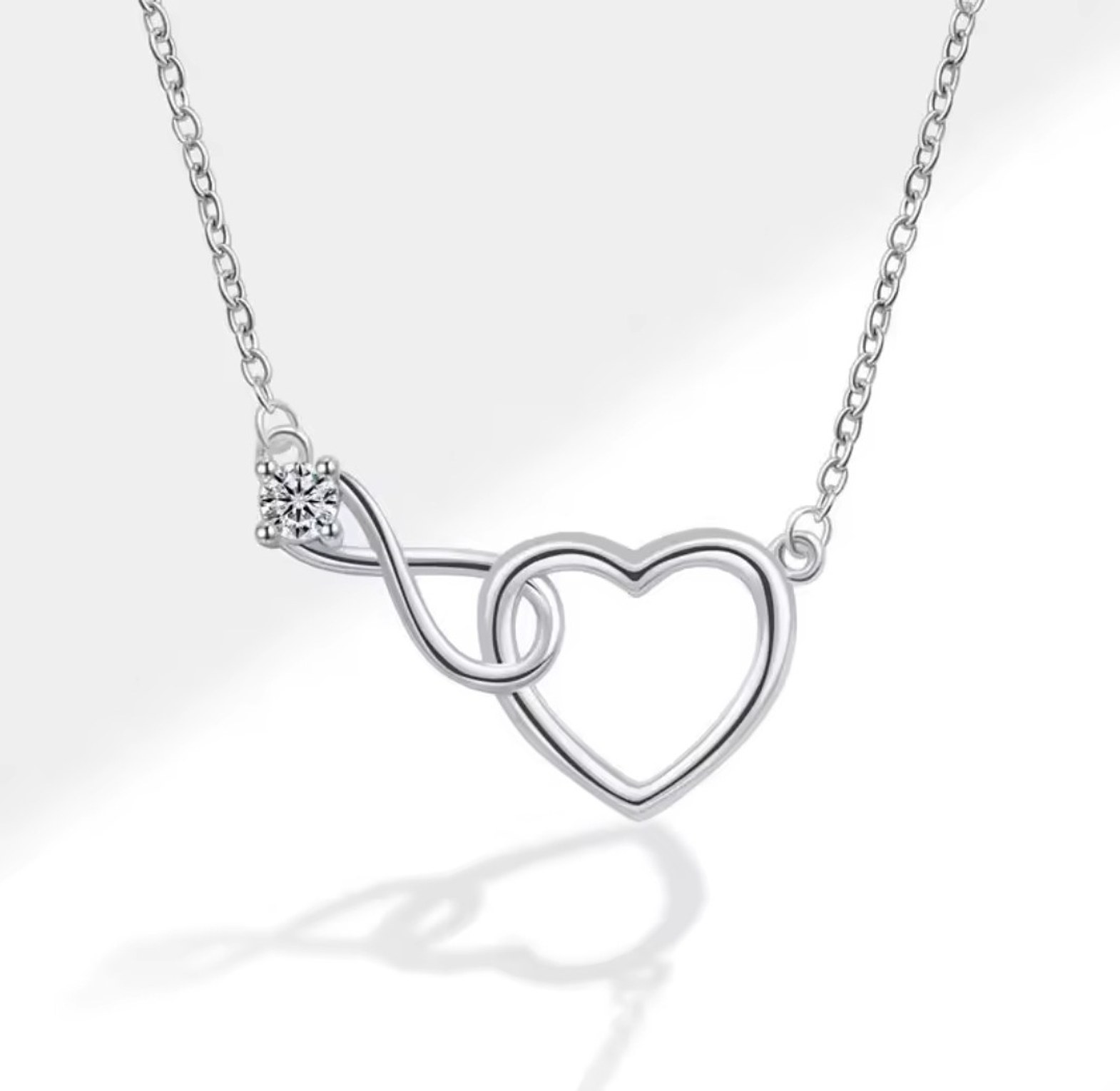 Forever Love Infinity Heart Necklace and bracelet set image