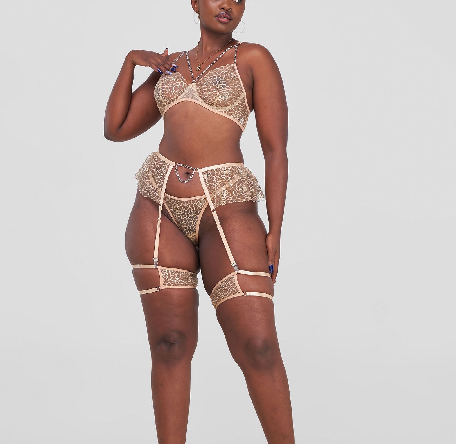 H3200-Sheer Garter Lingerie image