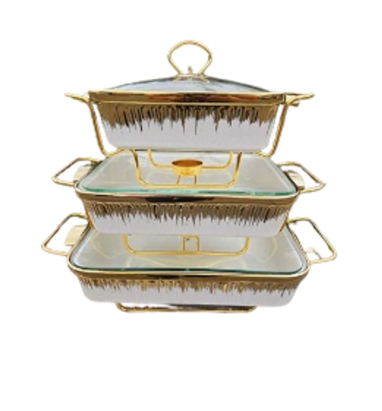 Chaffing Dishes. Best Quality 3pcs Ceramic Chaffing Dishes image