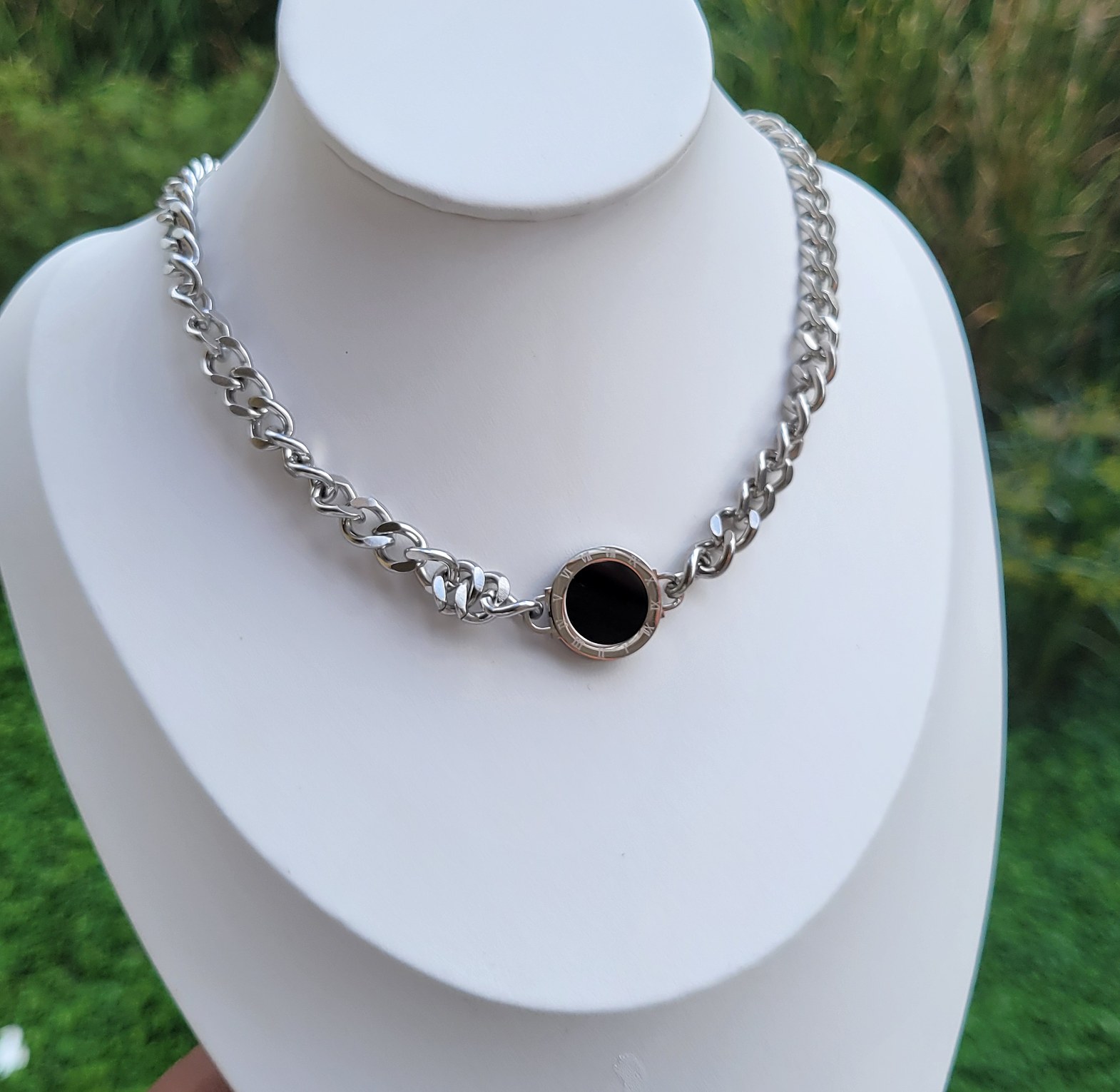 Silver chunky necklace  image
