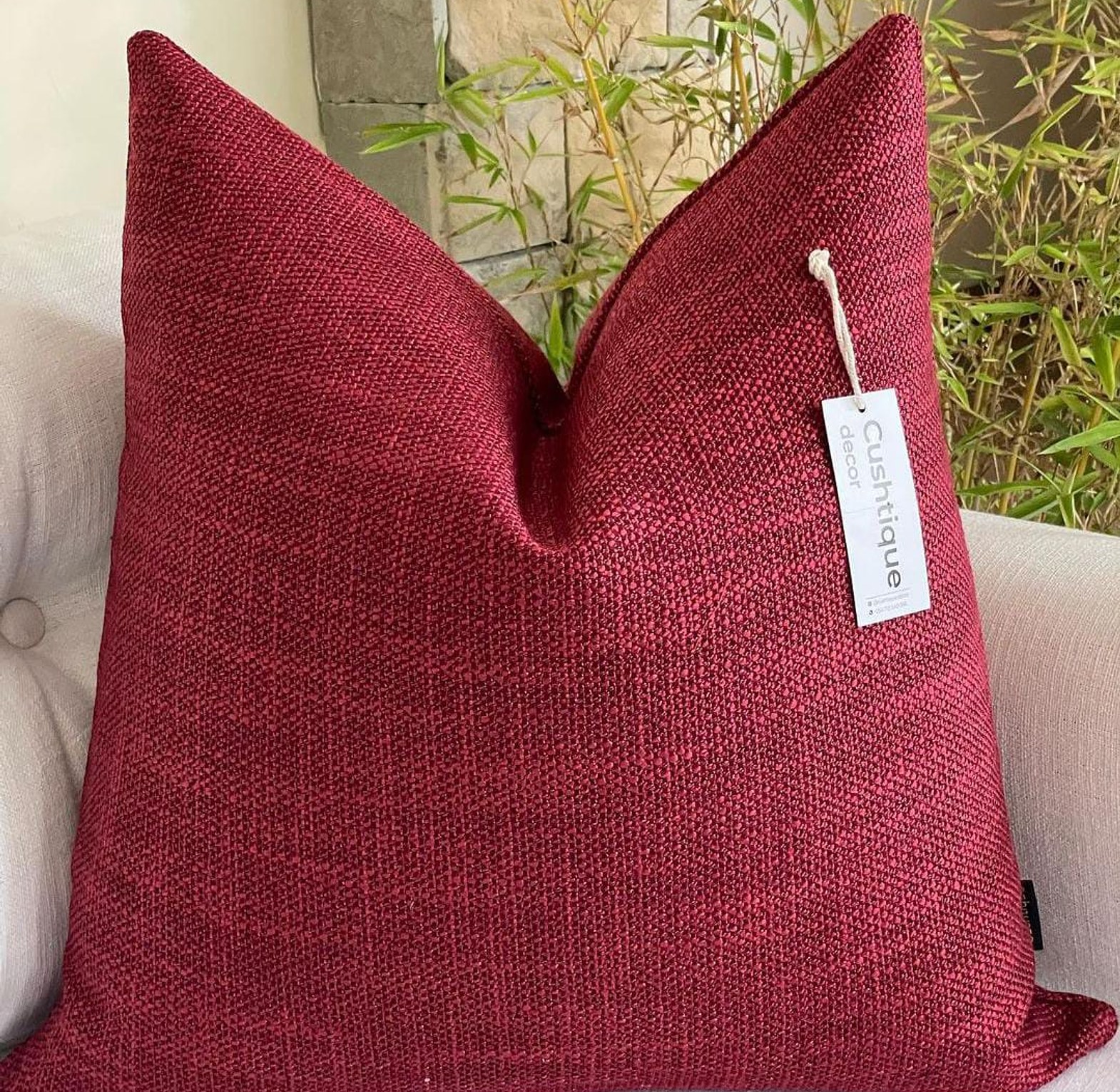 BURGUNDY WEAVE CUSHION image