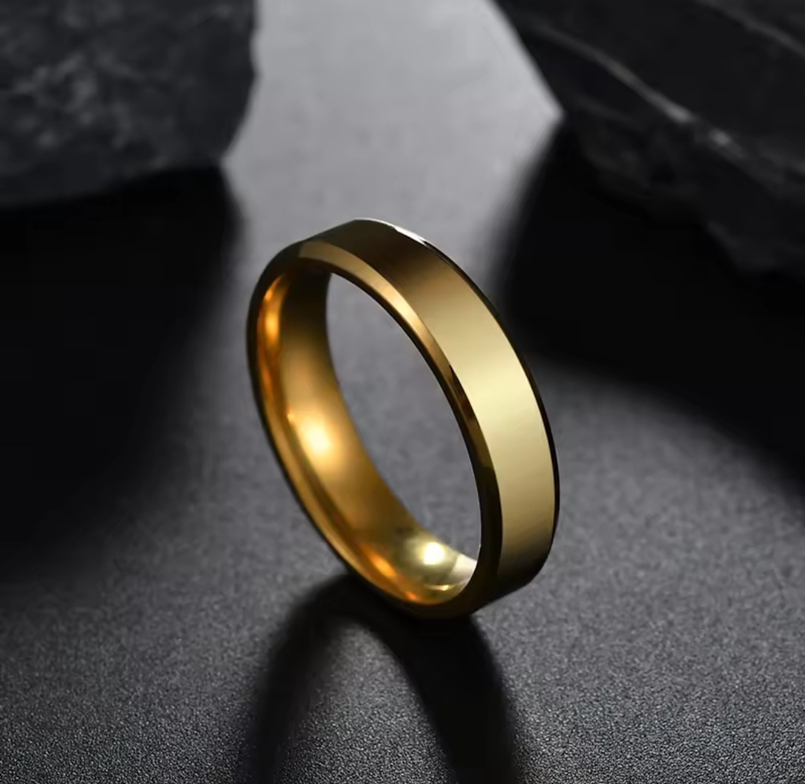 Gold Plated Stainless Steel Men's Wedding Ring/Band image