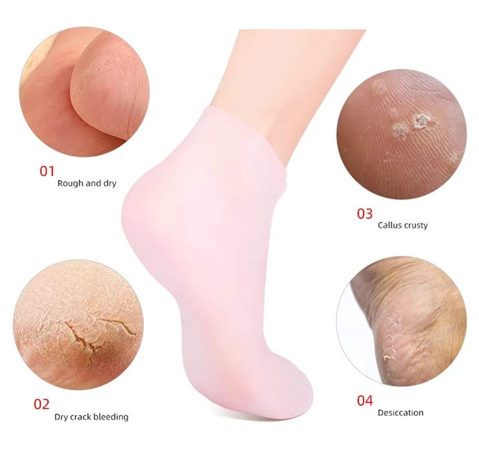 Silicone Moisturizing Spa Gel Heel Socks  image